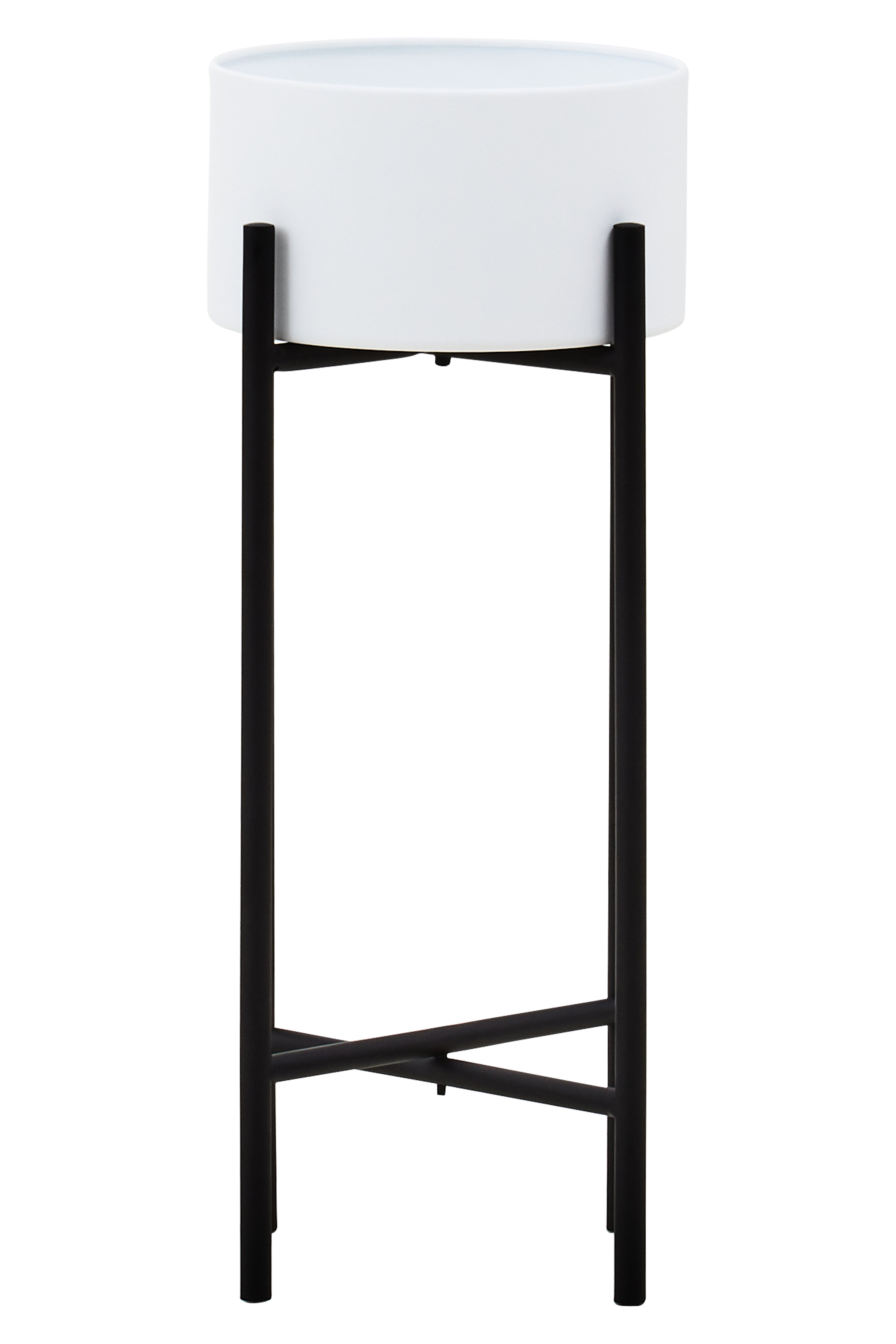 Trosa Kleine Weiß Schwarz Stand Blumentopf
