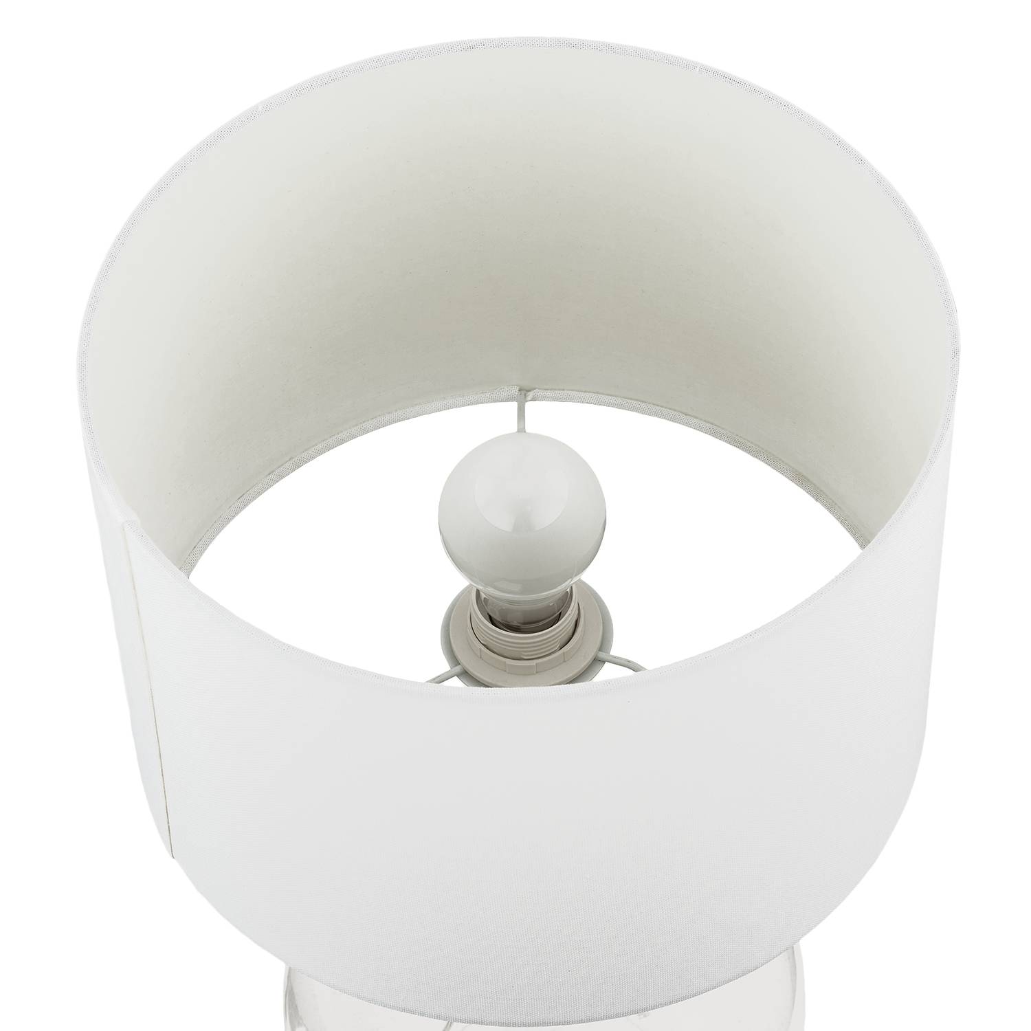 Table lamp Loster Blended fabric Safety glass White