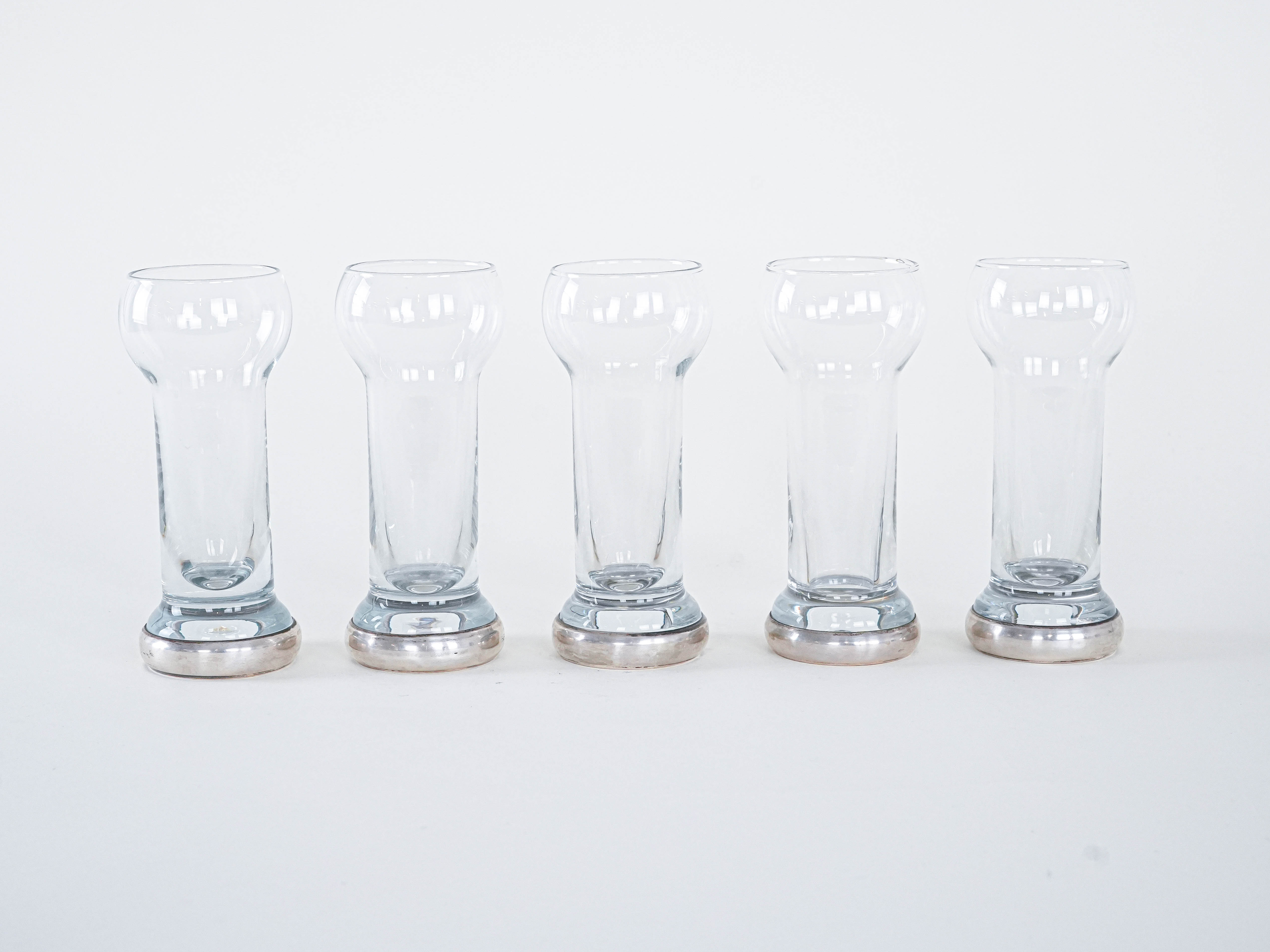 5er-Set Gläser Transparent 1970er Jahre