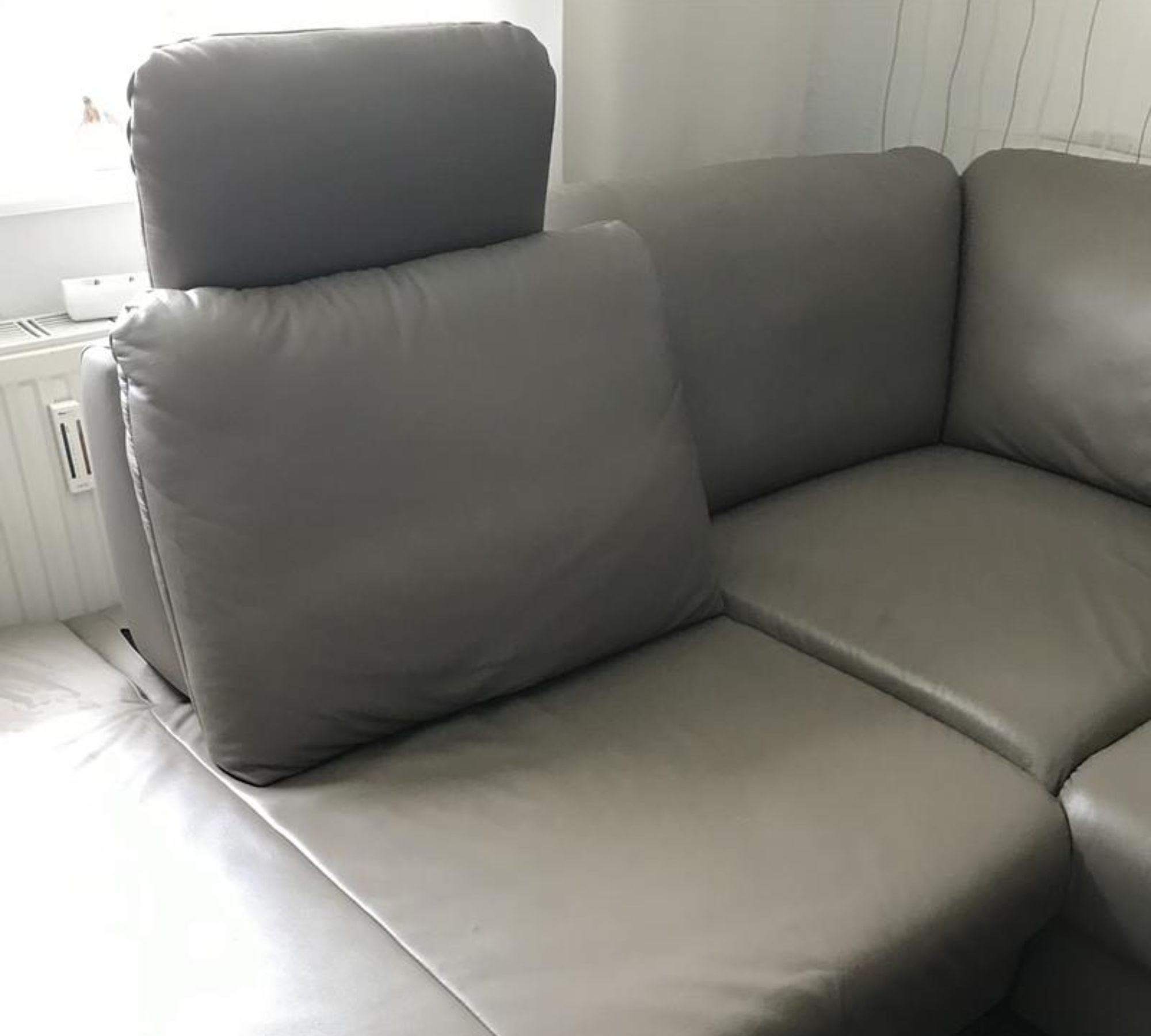 Cava Schlafsofa Récamiere Links Leder Torro Artischocke