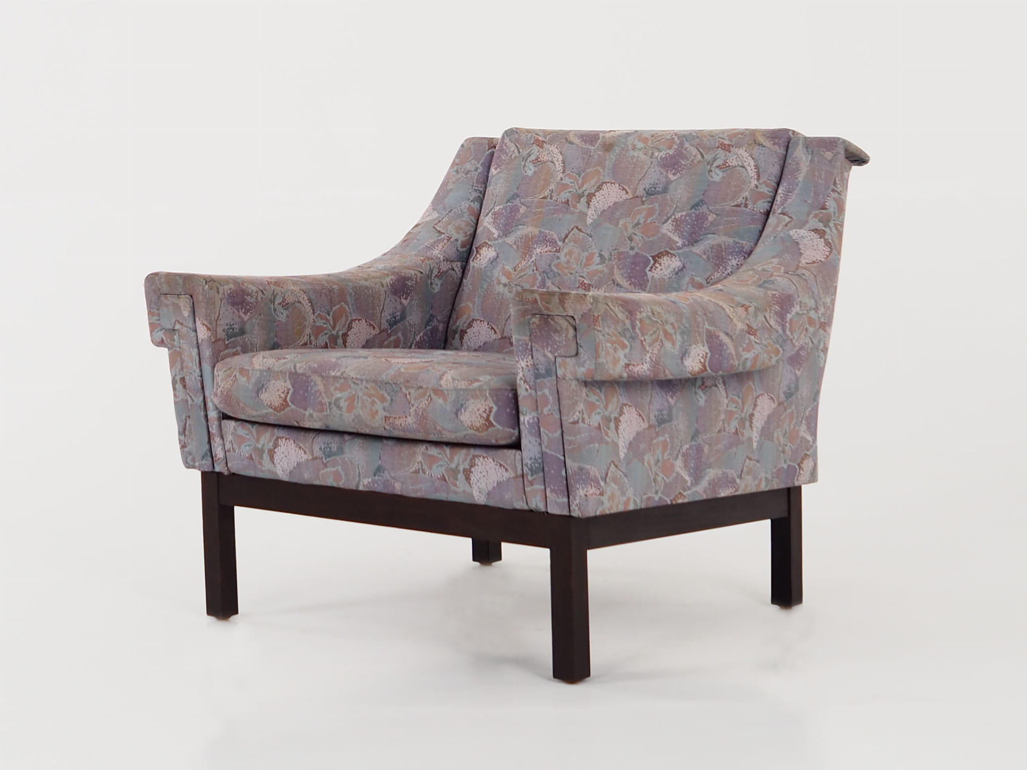 Vintage armchair beech wood textile violet 1960s