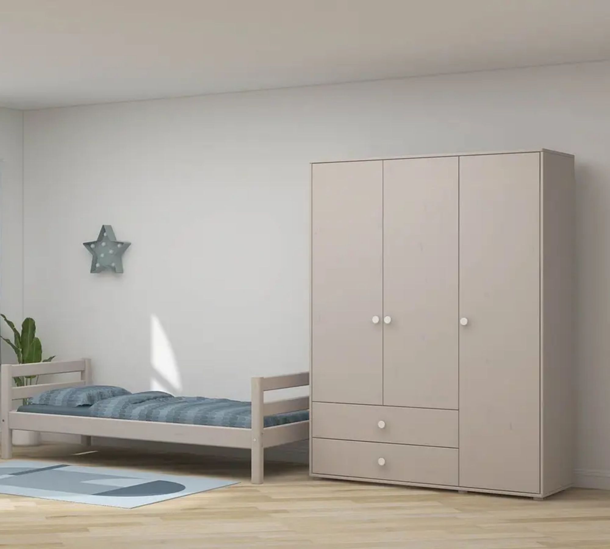 Kleiderschrank Extra Hoch Holz Grau