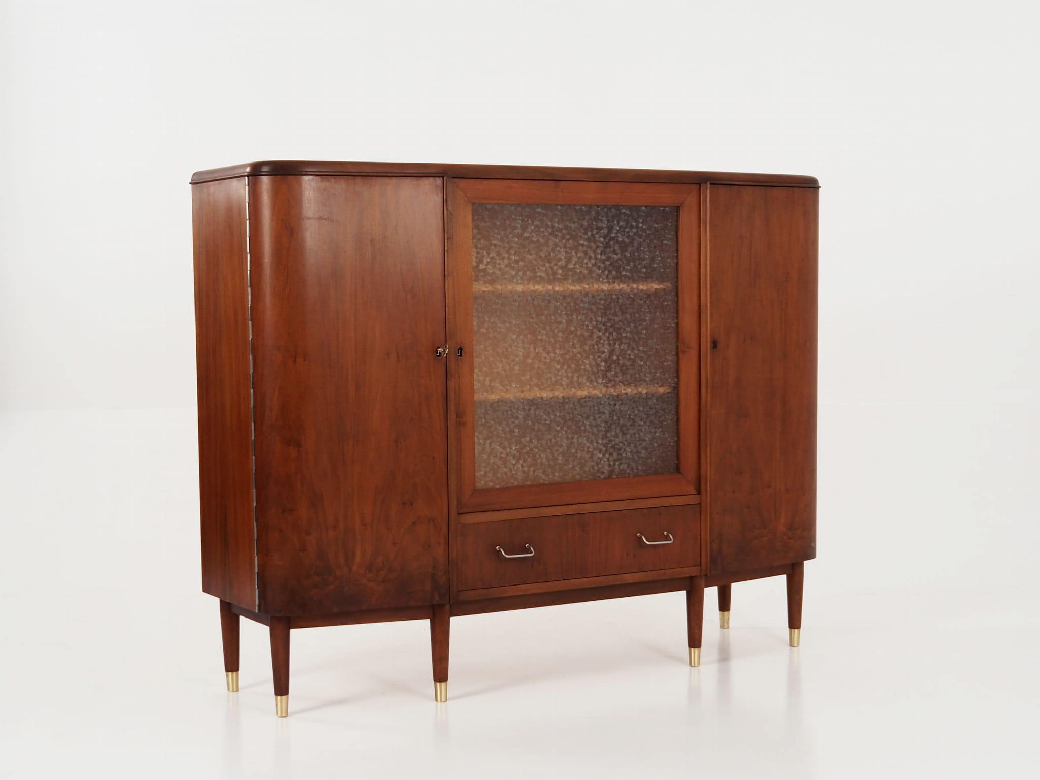 Highboard Walnussholz Braun 1960er Jahre