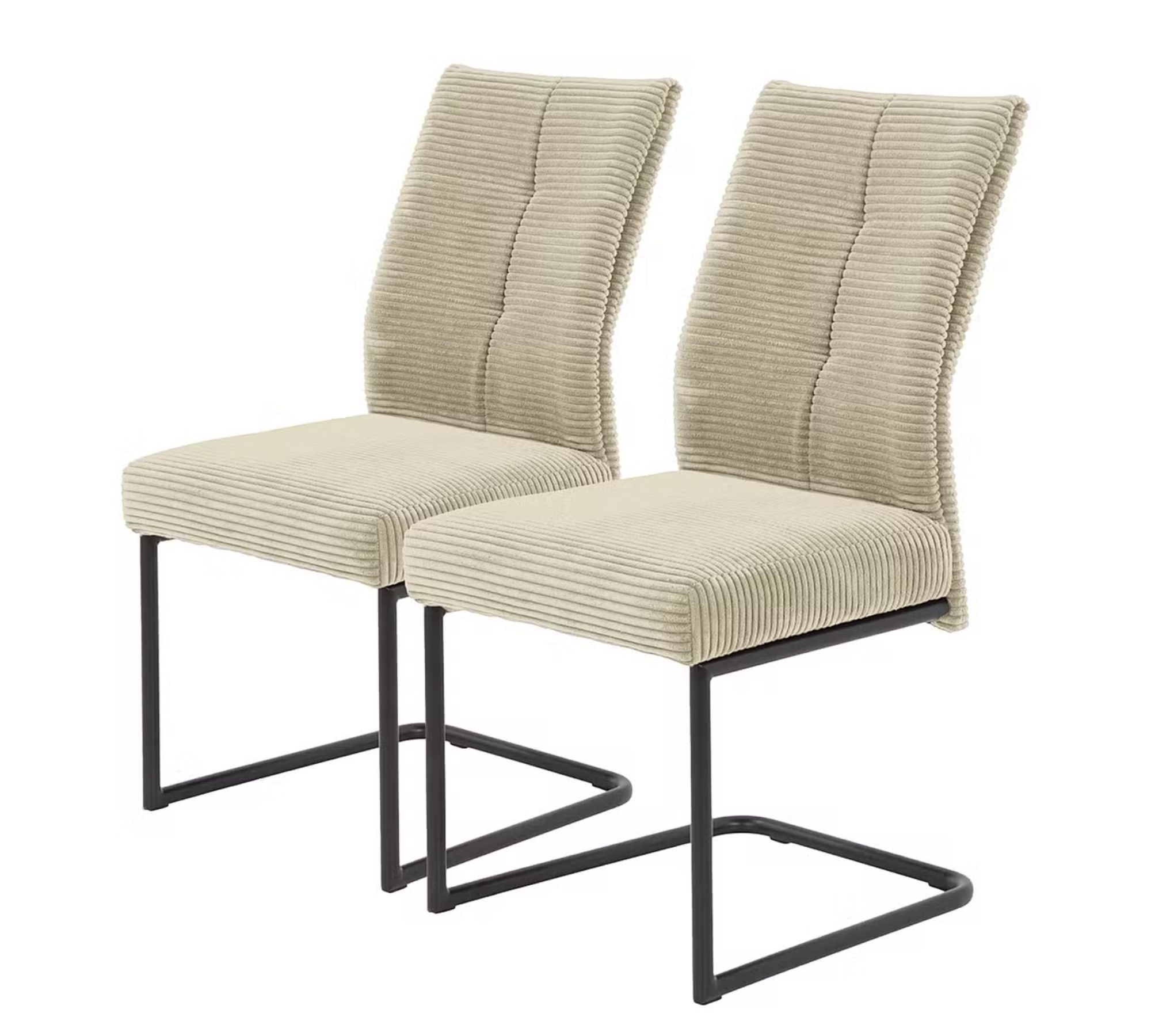 2x cantilever chair fabric beige