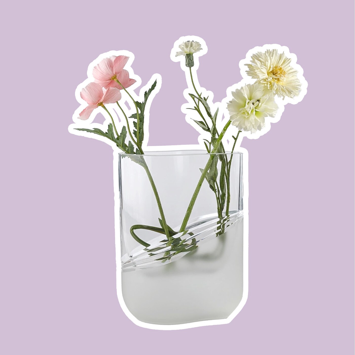 Mid-Century Blumenvase Glas 1970er Jahre