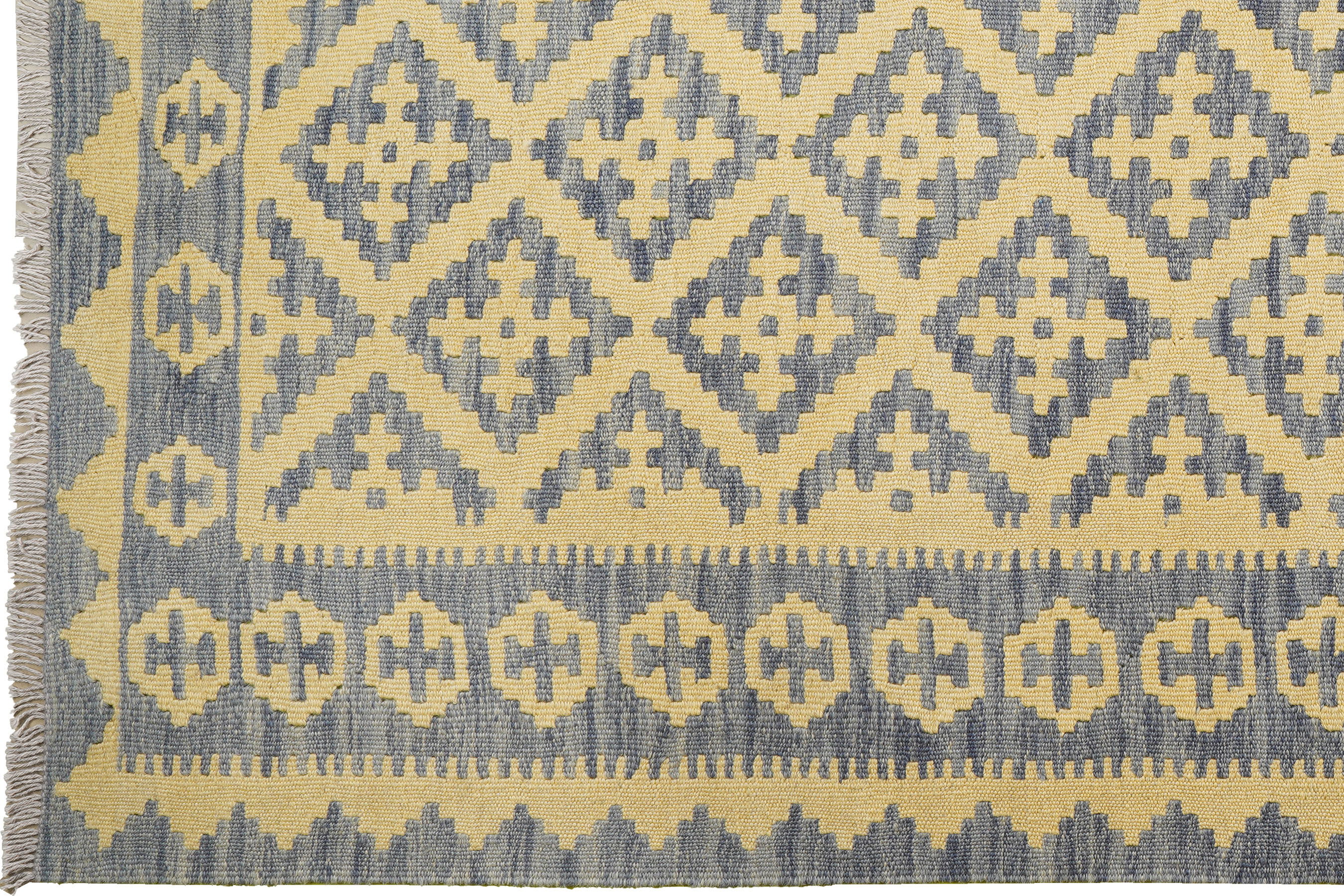 Tappeto Kilim Gashgai Lana Grigio