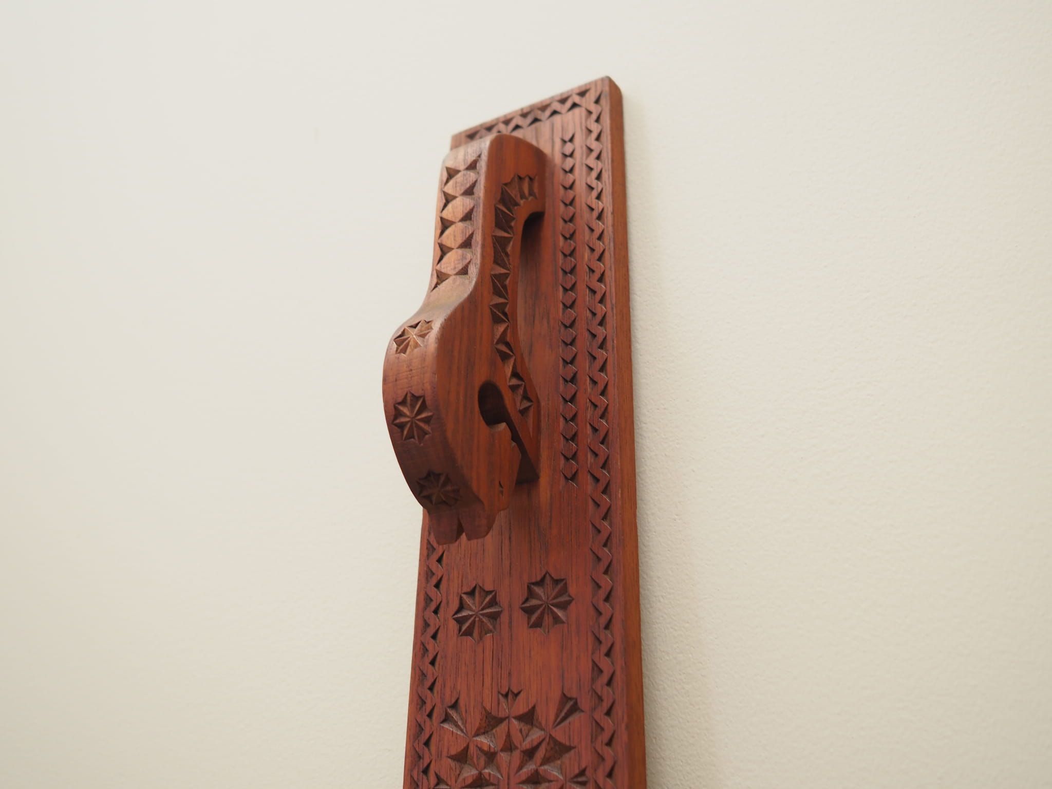 Vintage wall decoration wood brown 1970s