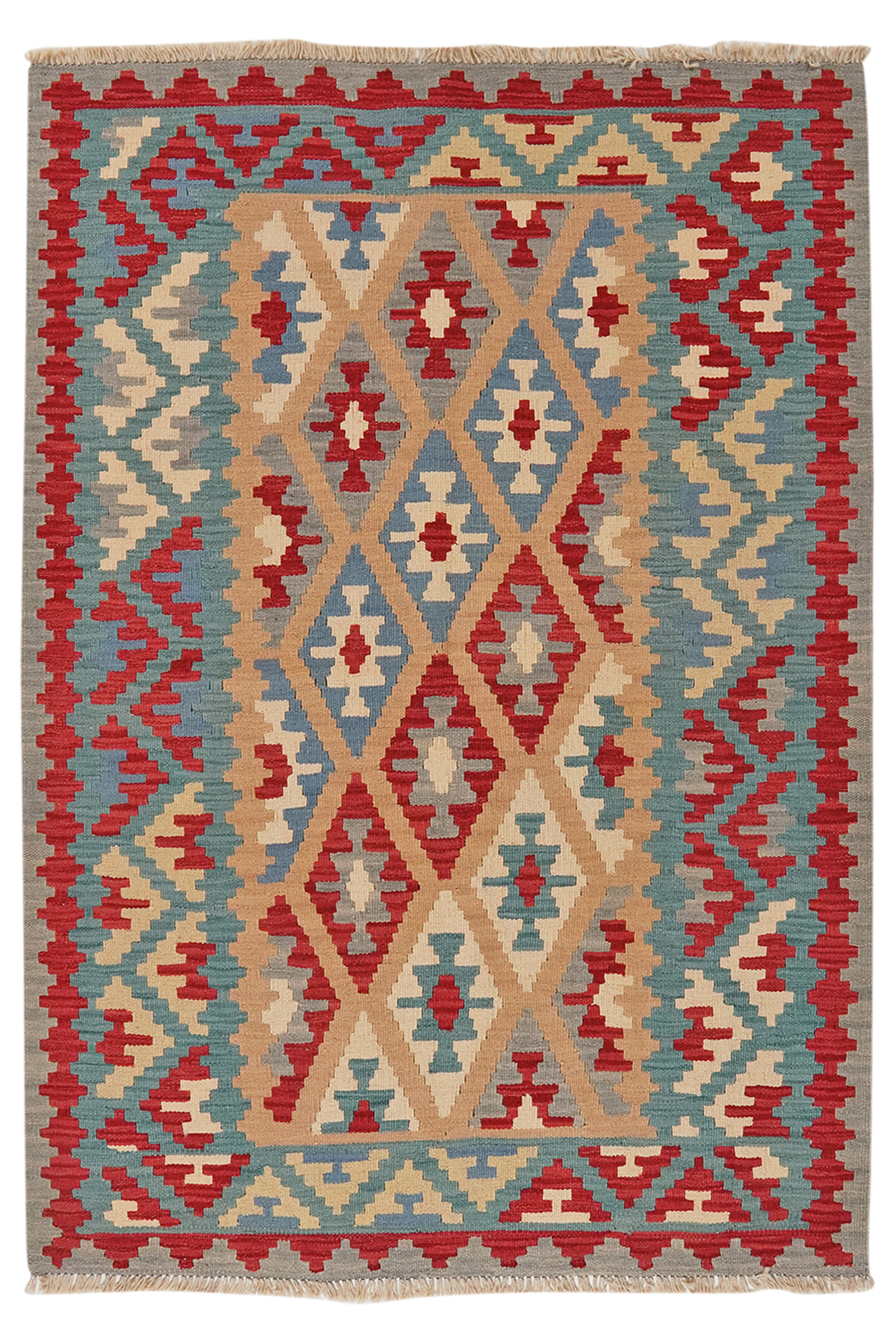 Kelim Gashgai Teppich Wolle Braun