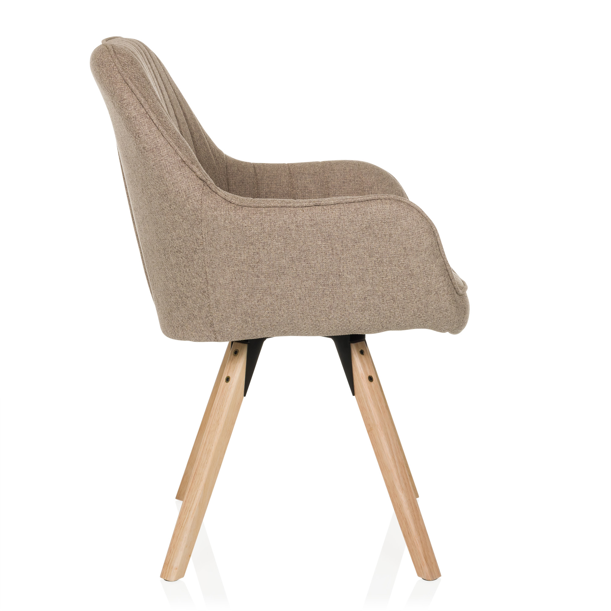 SCANDI SOFT Esszimmerstuhl Drehbar Stoff Beige