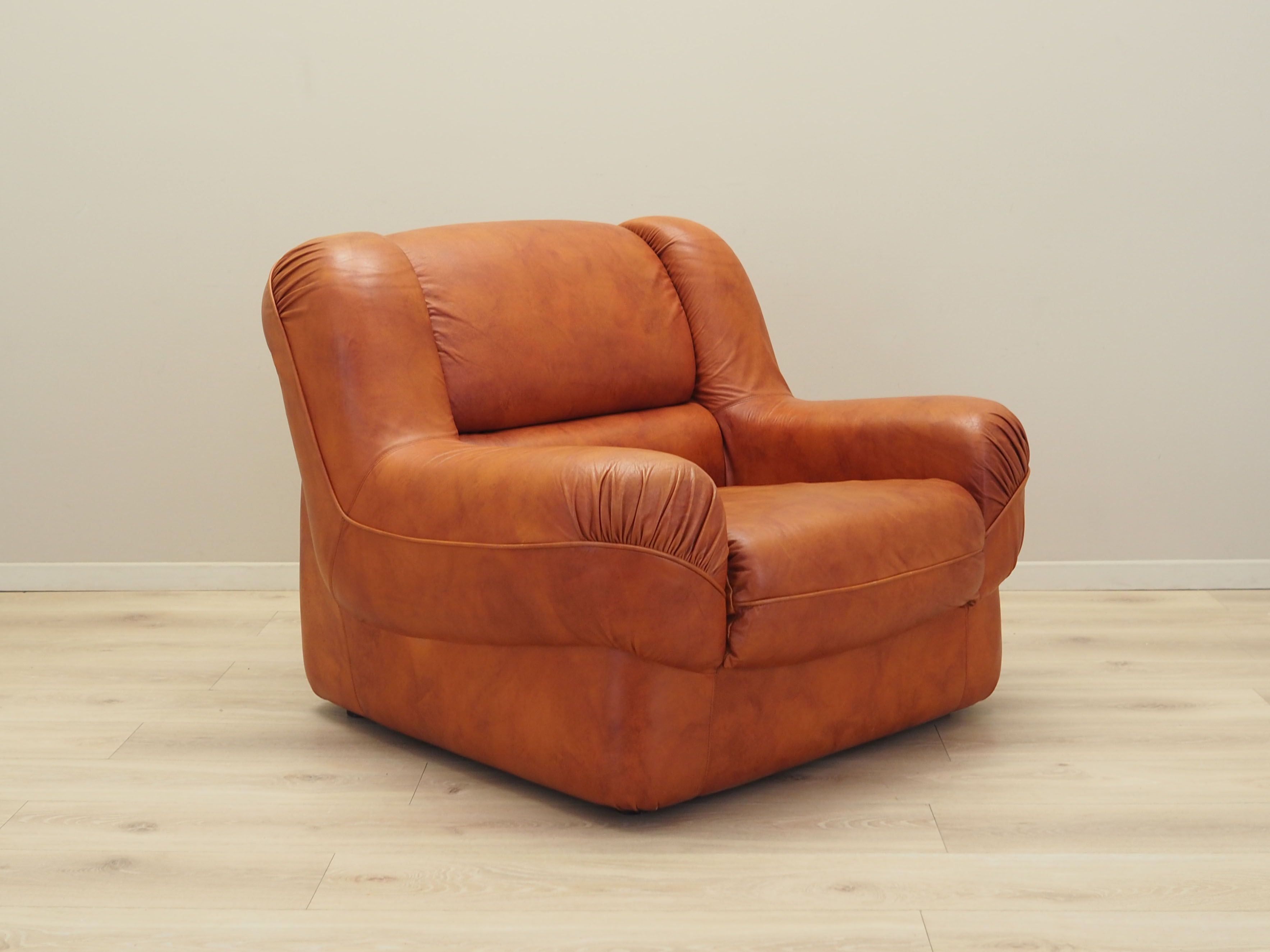 Sessel Leder Braun 1970er Jahre