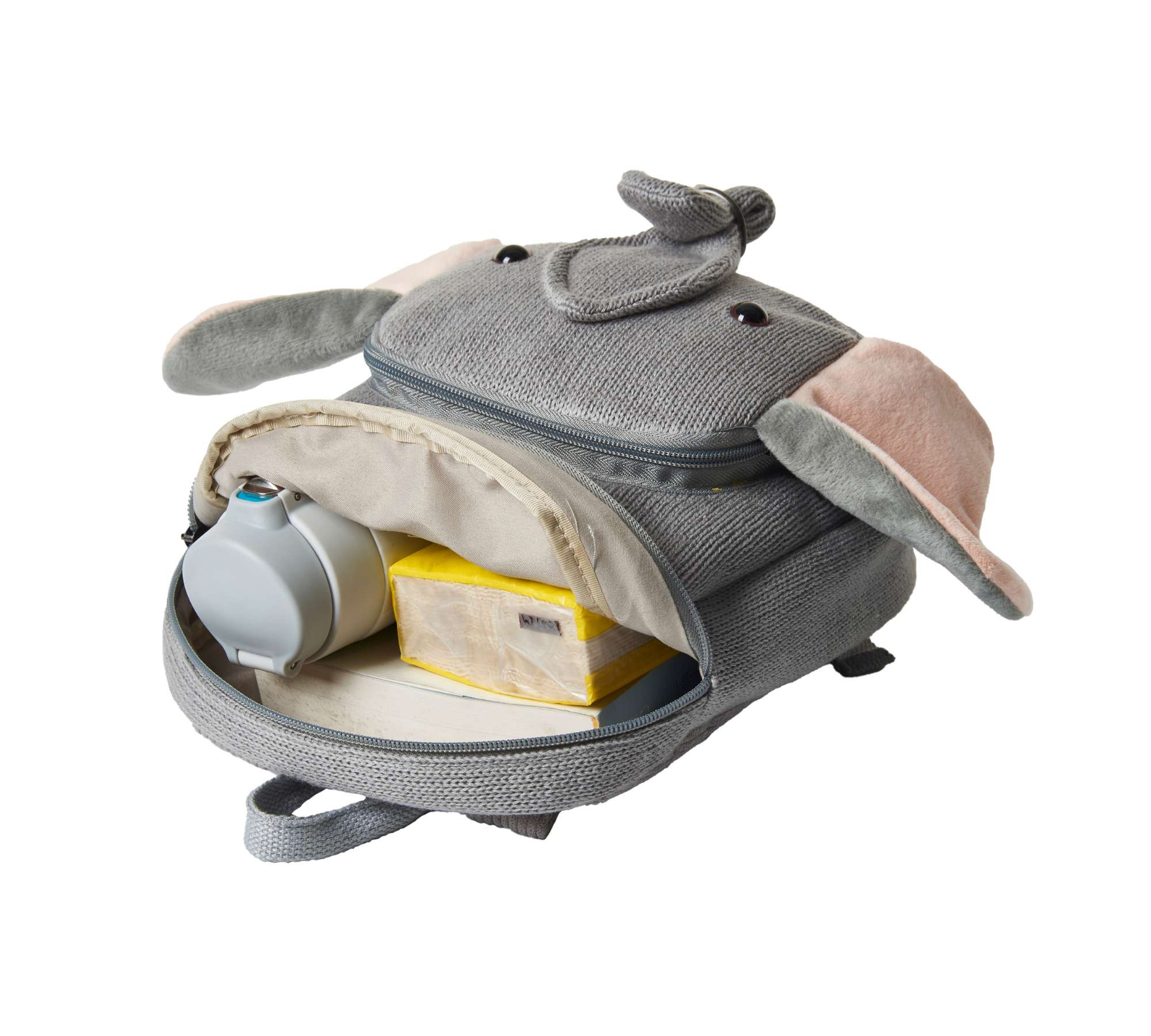 Elefanten Rucksack Baumwolle Grau
