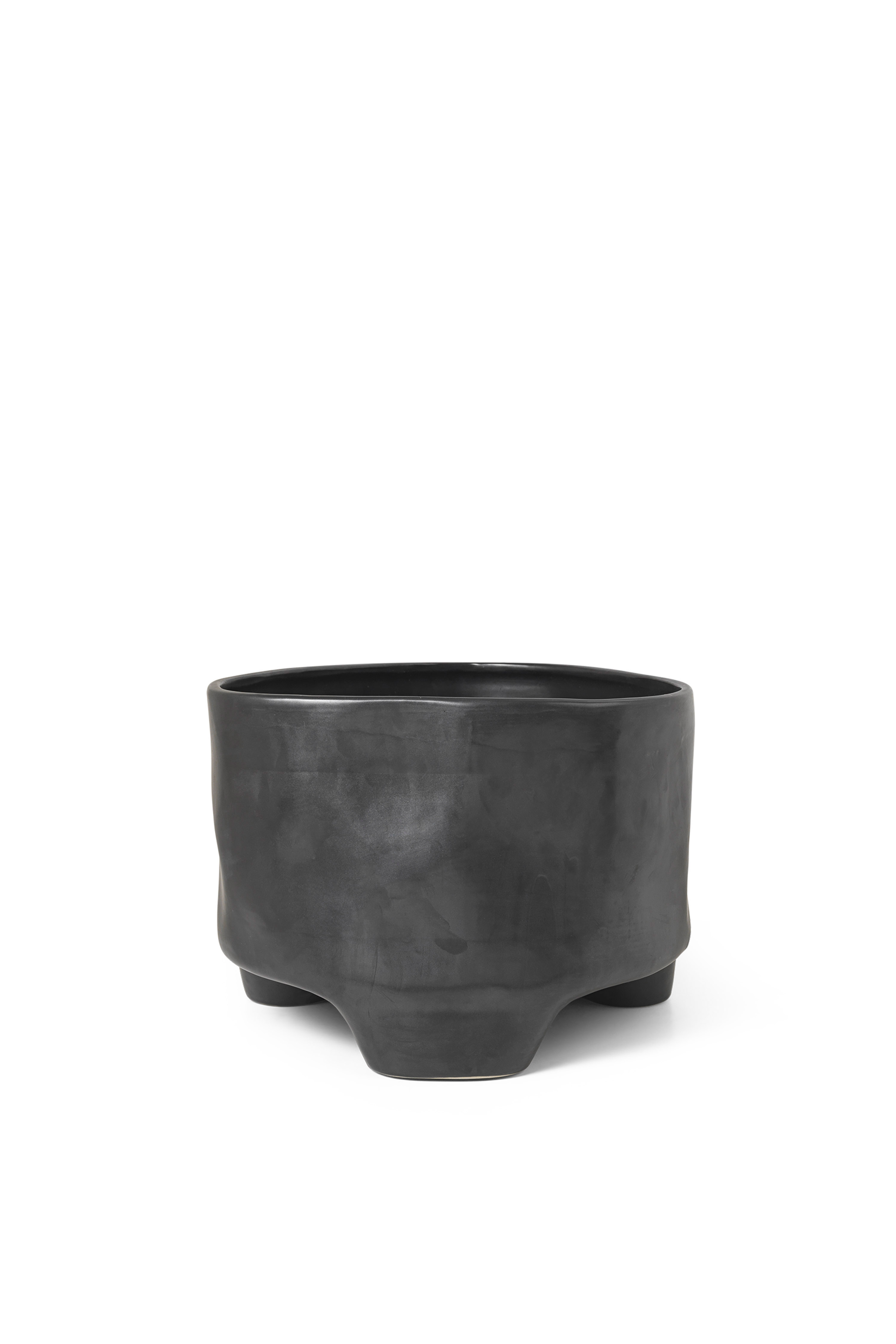 Esca Blumentopf Porzellan Schwarz
