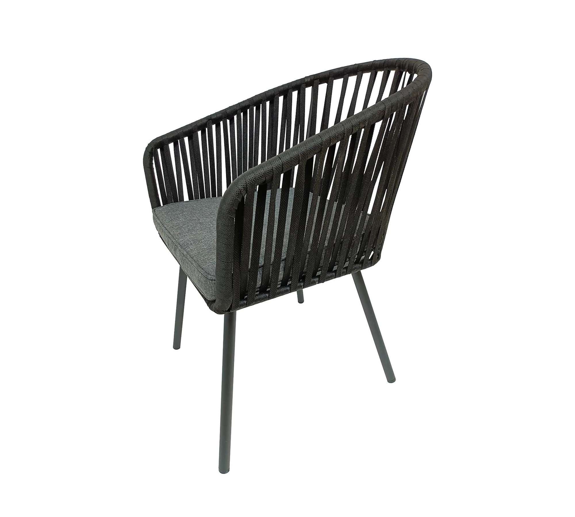 2x Gartenstuhl Metall Textil Schwarz