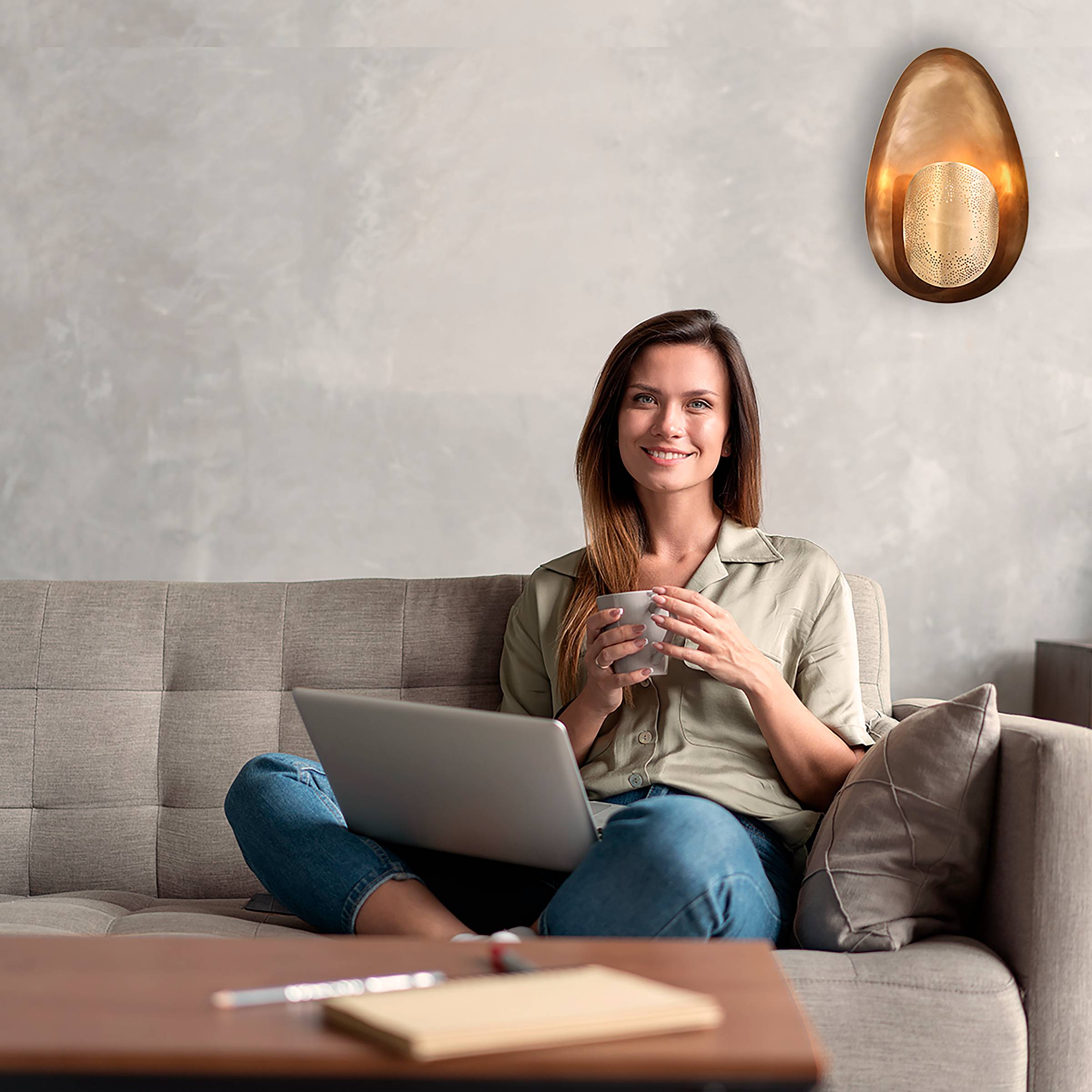 Wall lamp Brassi Brass