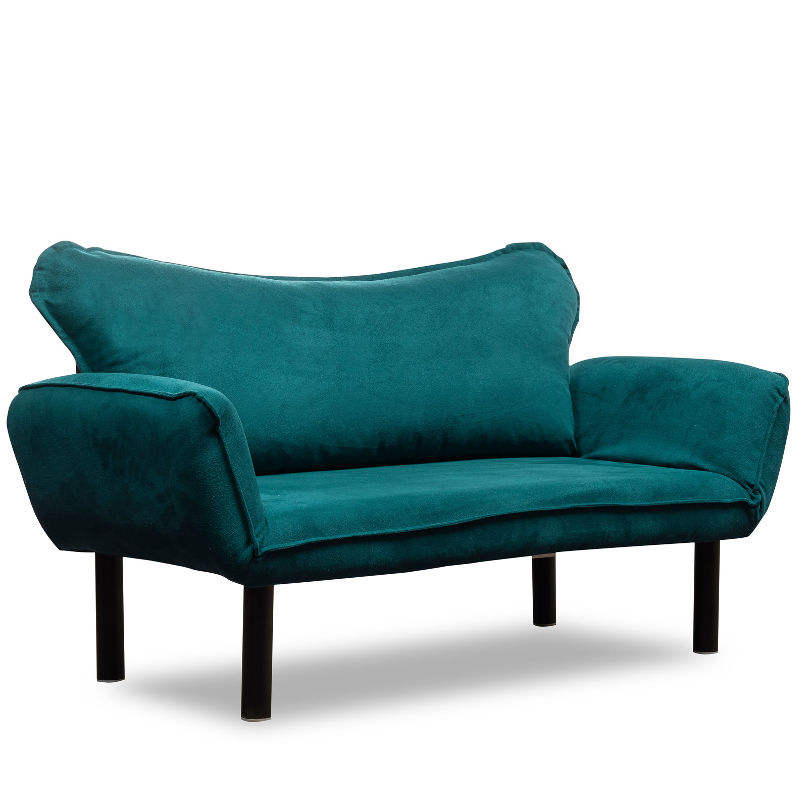 Elegant sofa bed 2-seater petrol blue