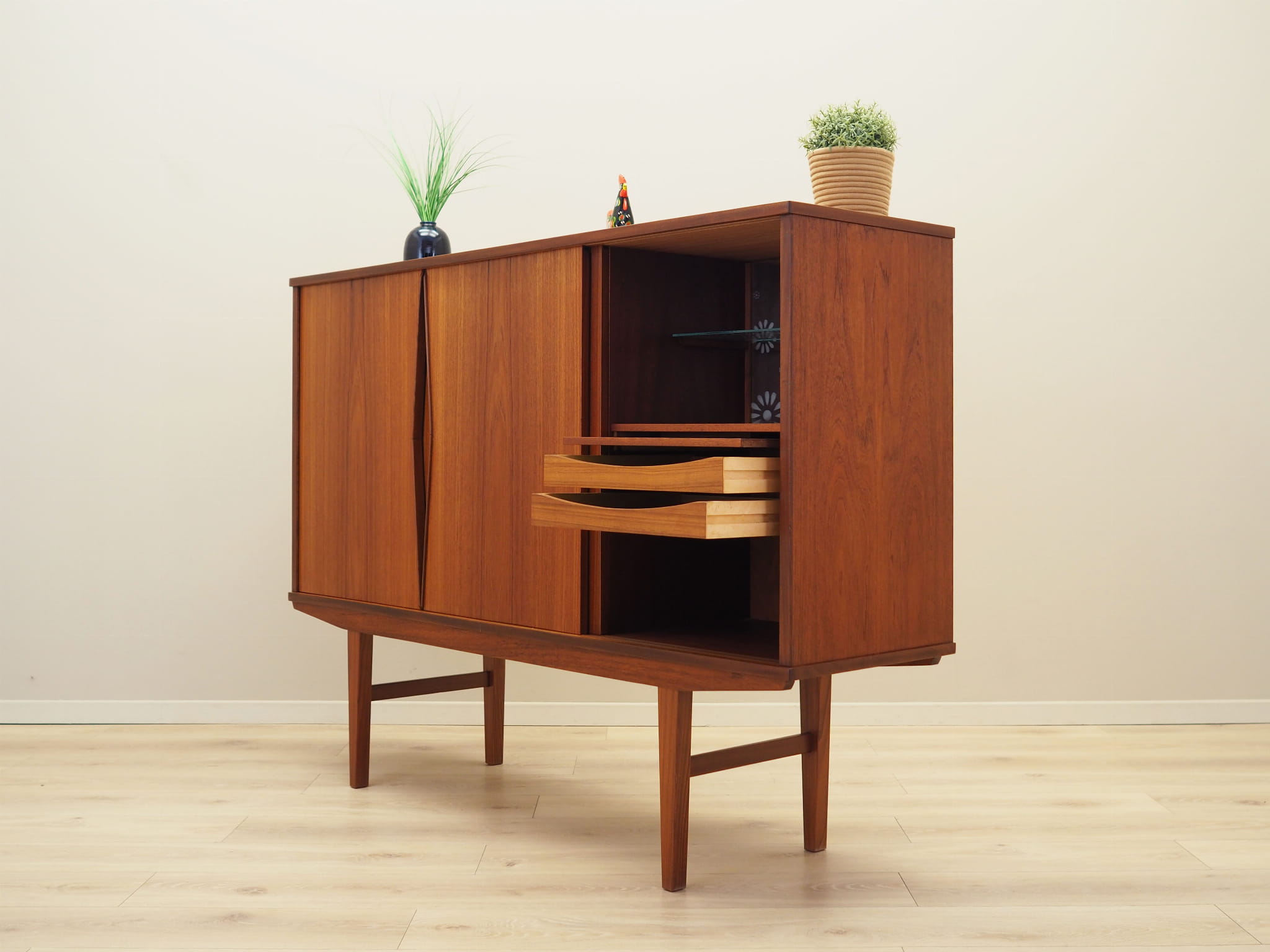 Highboard Holz Braun 1970er Jahre