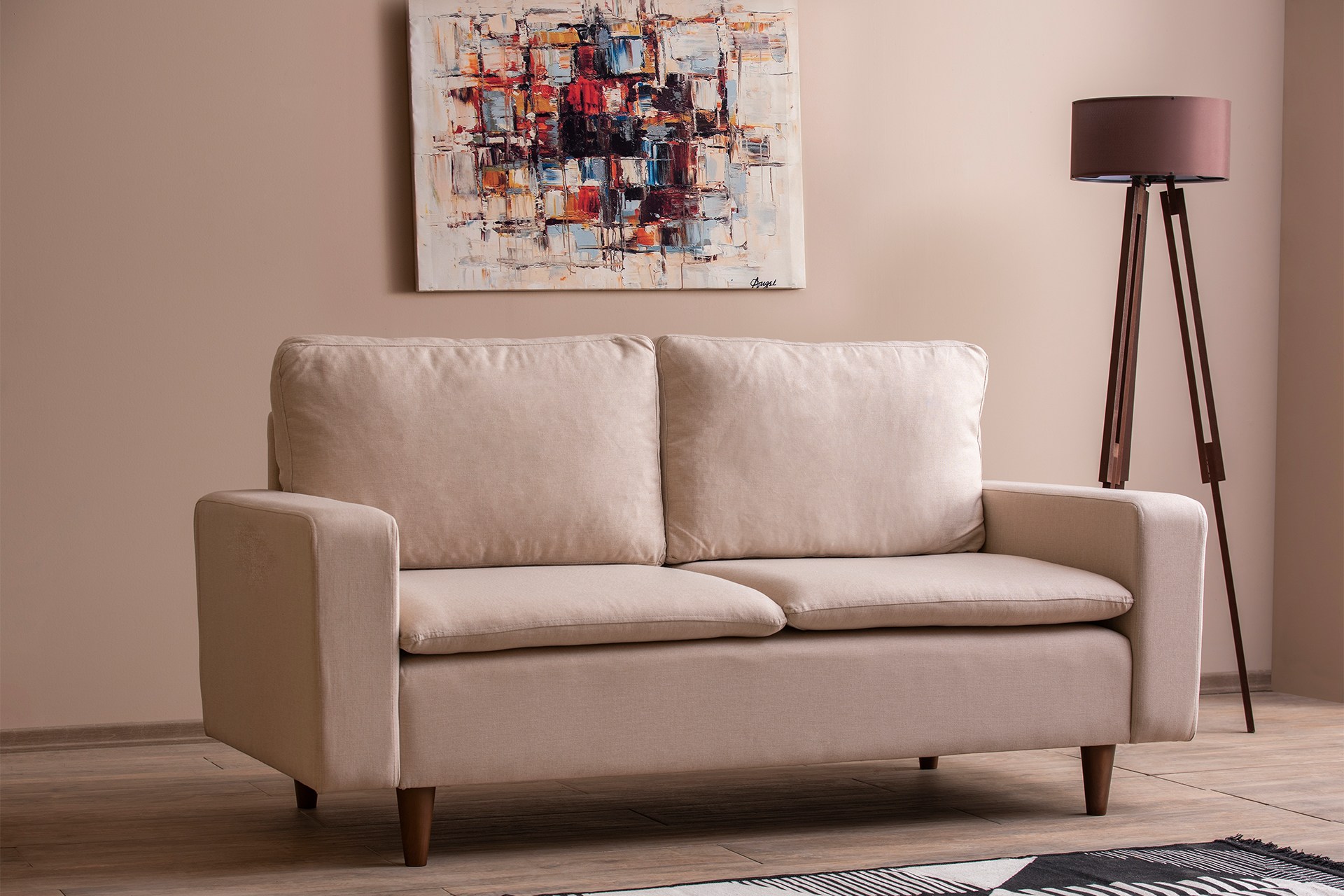 Lungo Sofa 2-Sitzer Creme