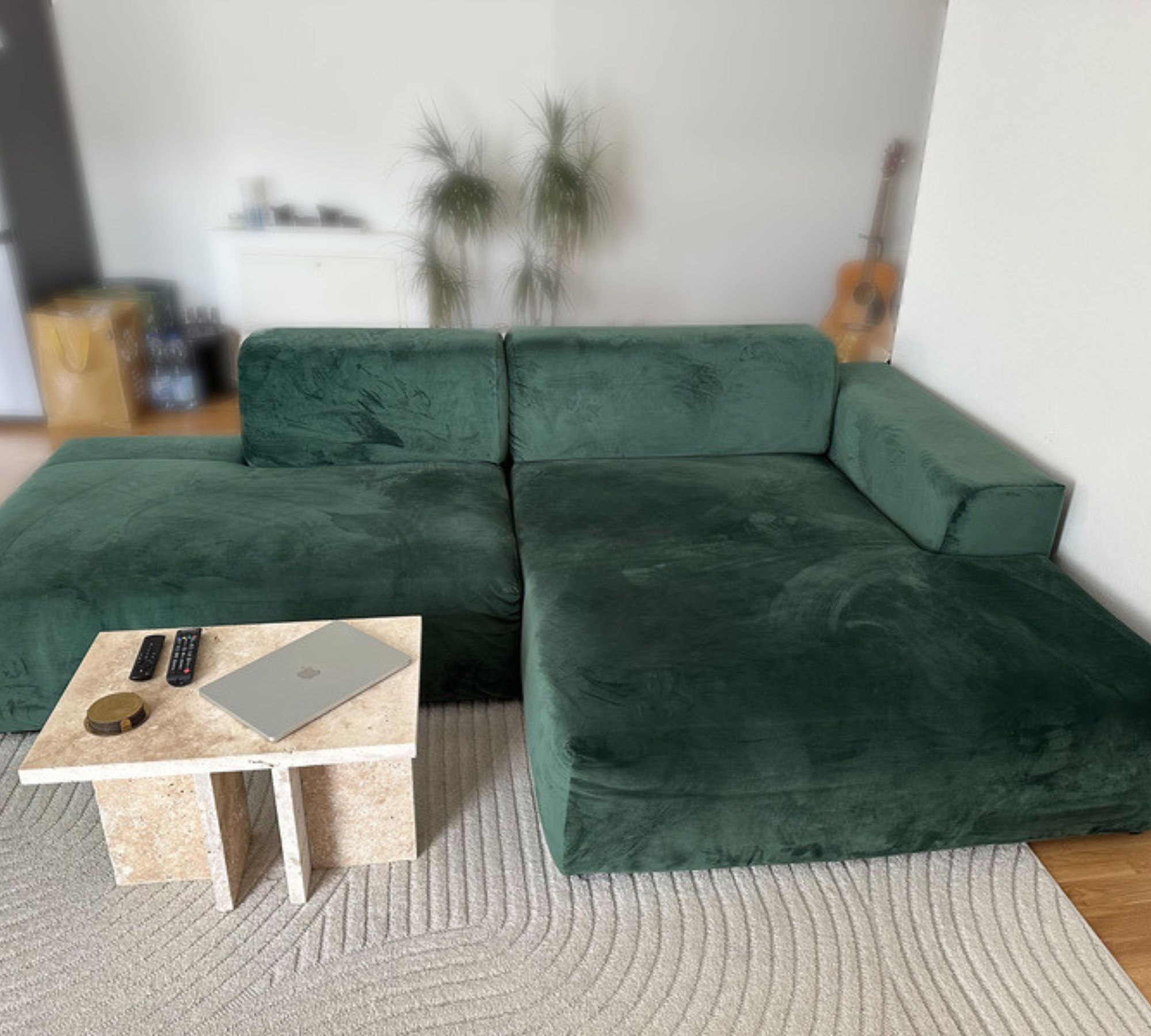 Pyllow Sofa Samt Tannengrün