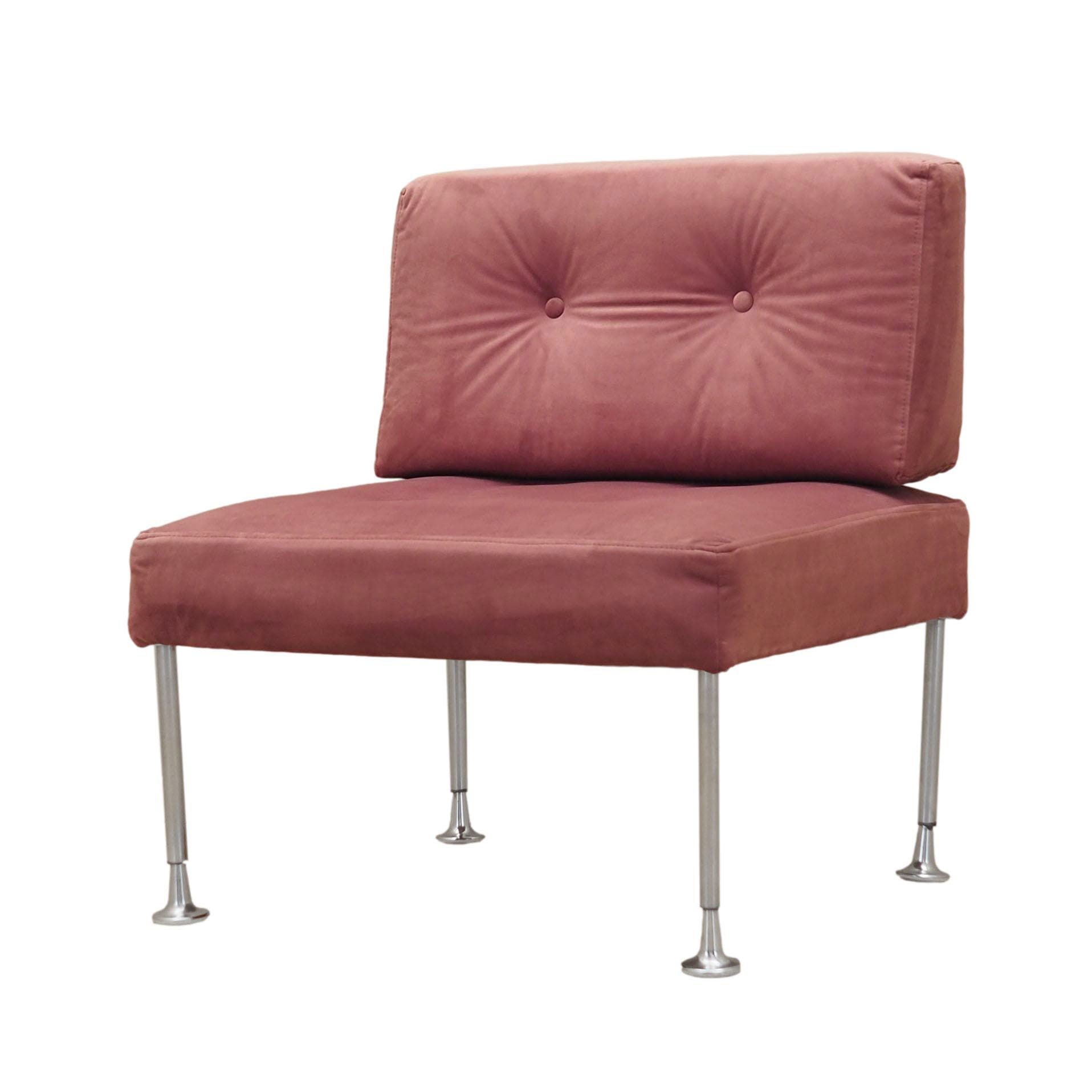 Vintage armchair velvet metal pink 1960s