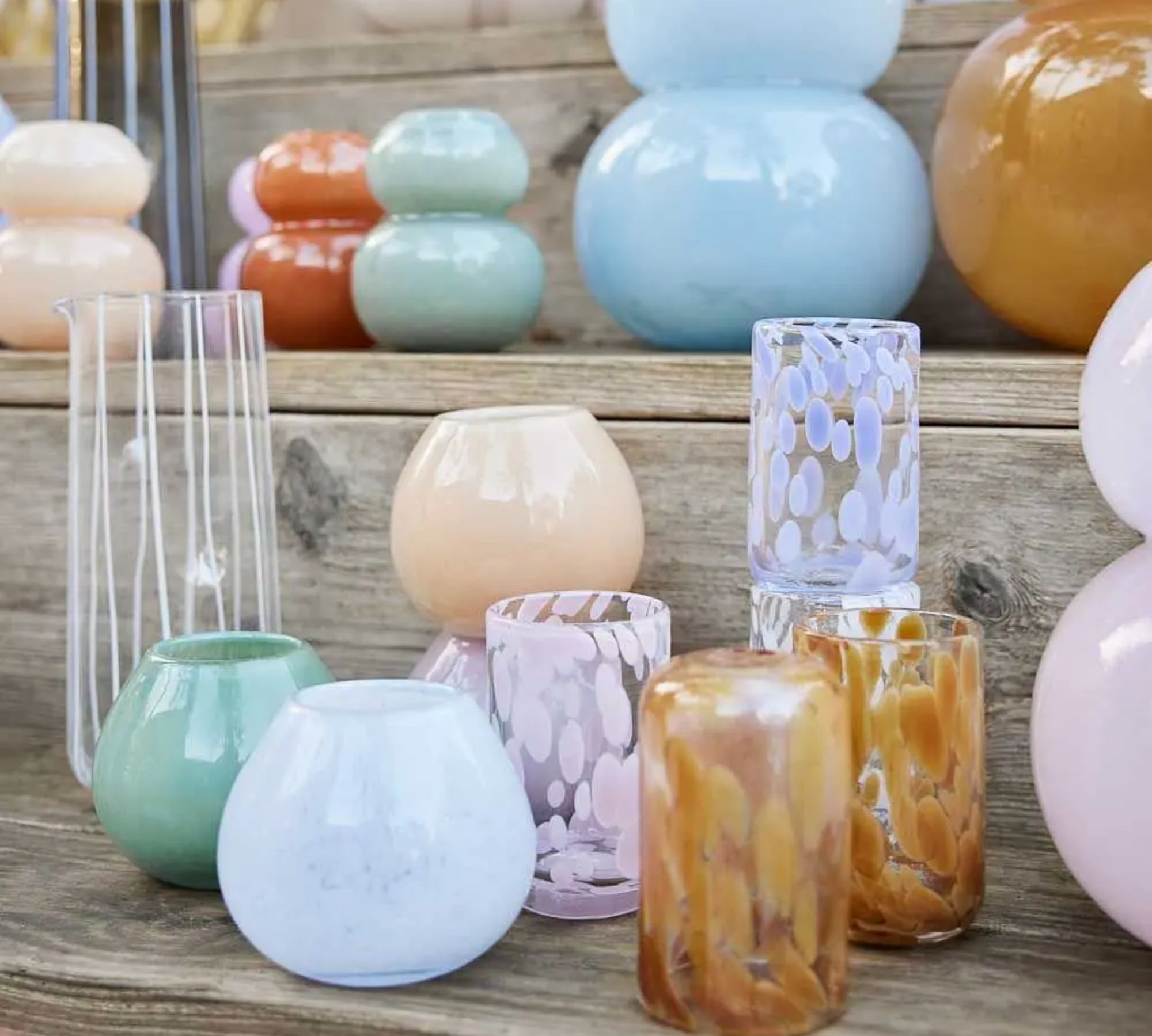 Kojo Vase Glas Blau