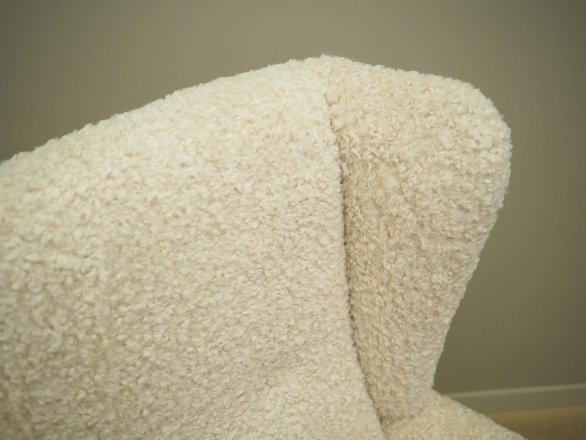 Armchair Textile Wood Cream 1960s