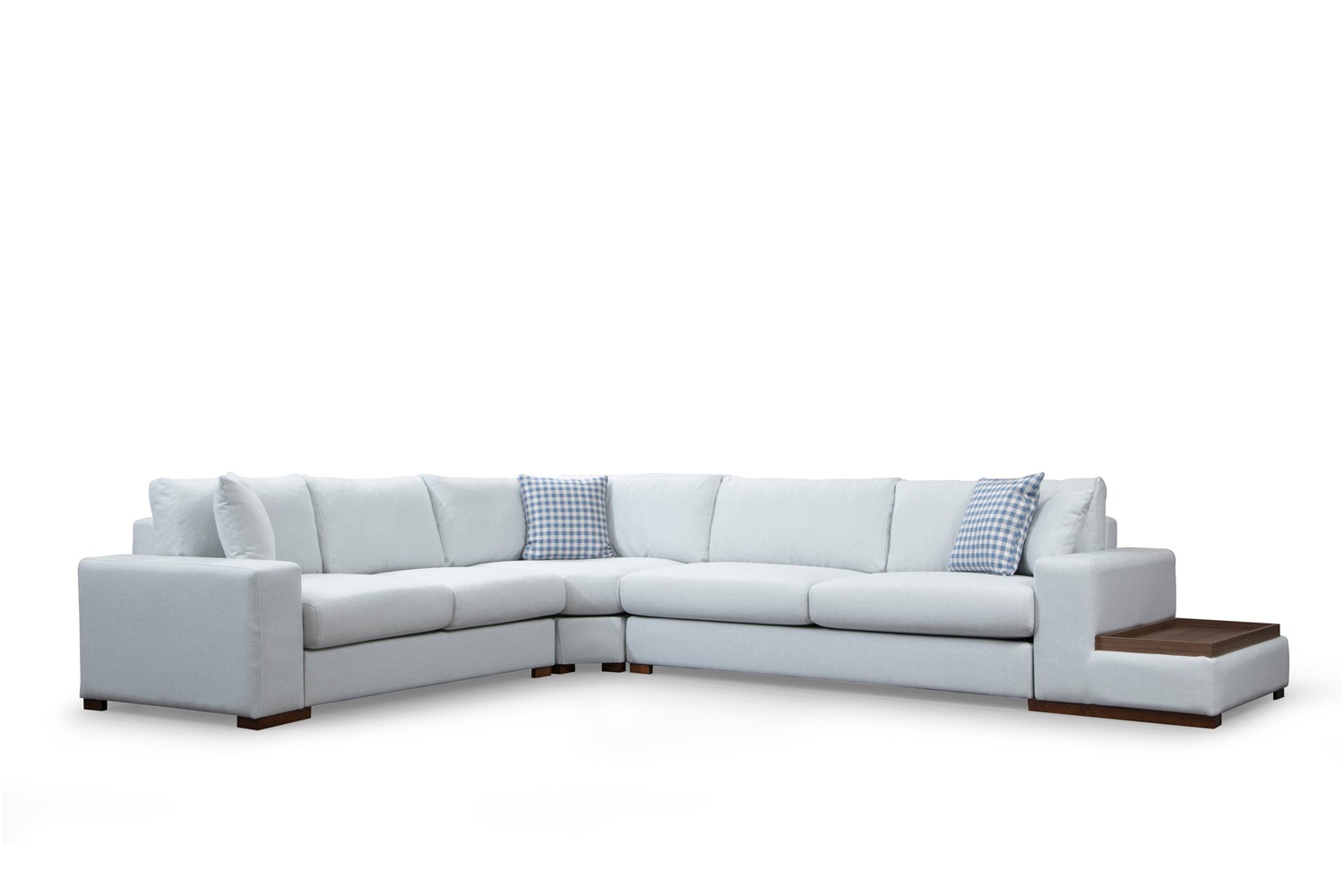 Ecksofa Textil Weiß