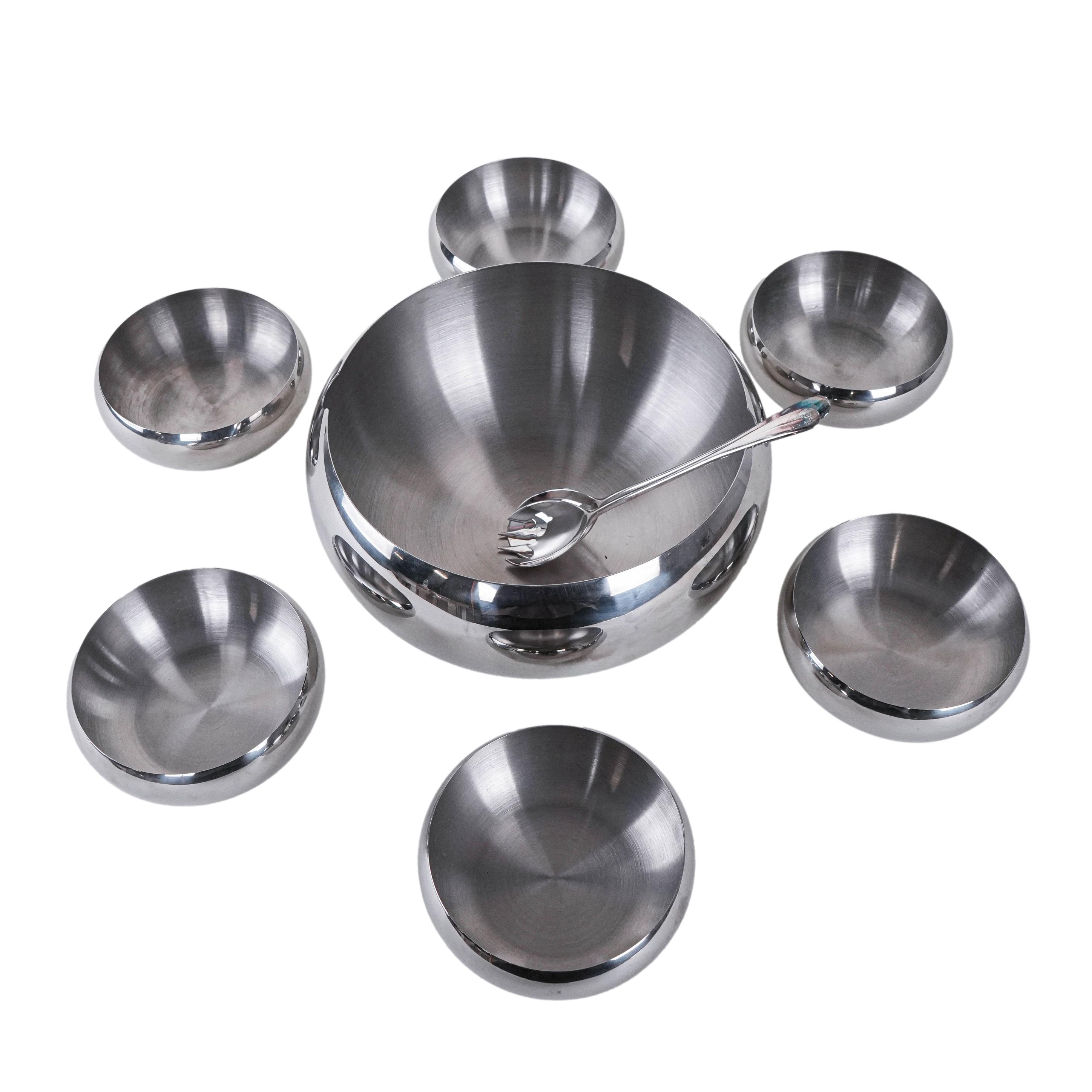 Edelstahlschüssel 7er Set Silber