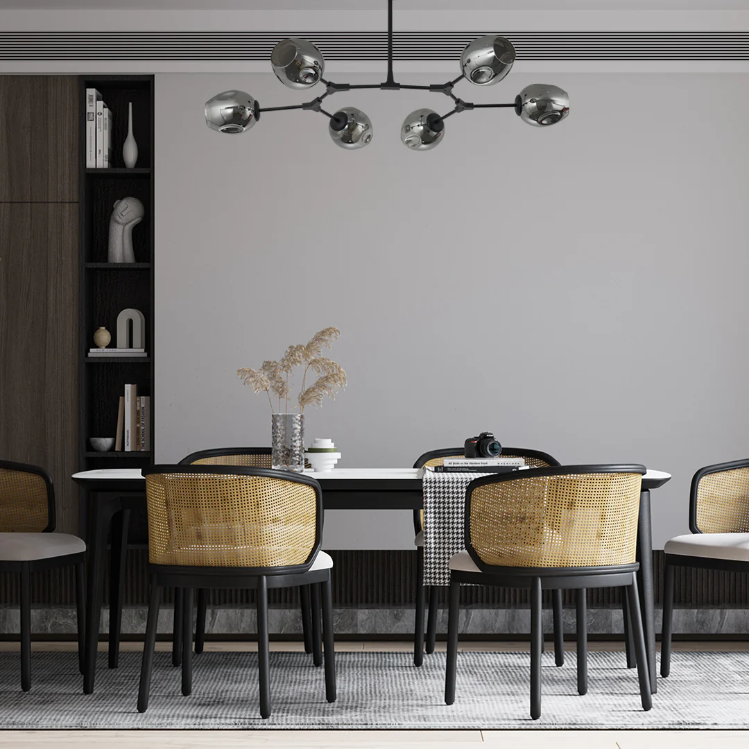 Uranos 6-light ceiling lamp Black