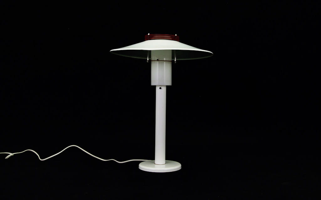 Vintage table lamp metal white 1960s