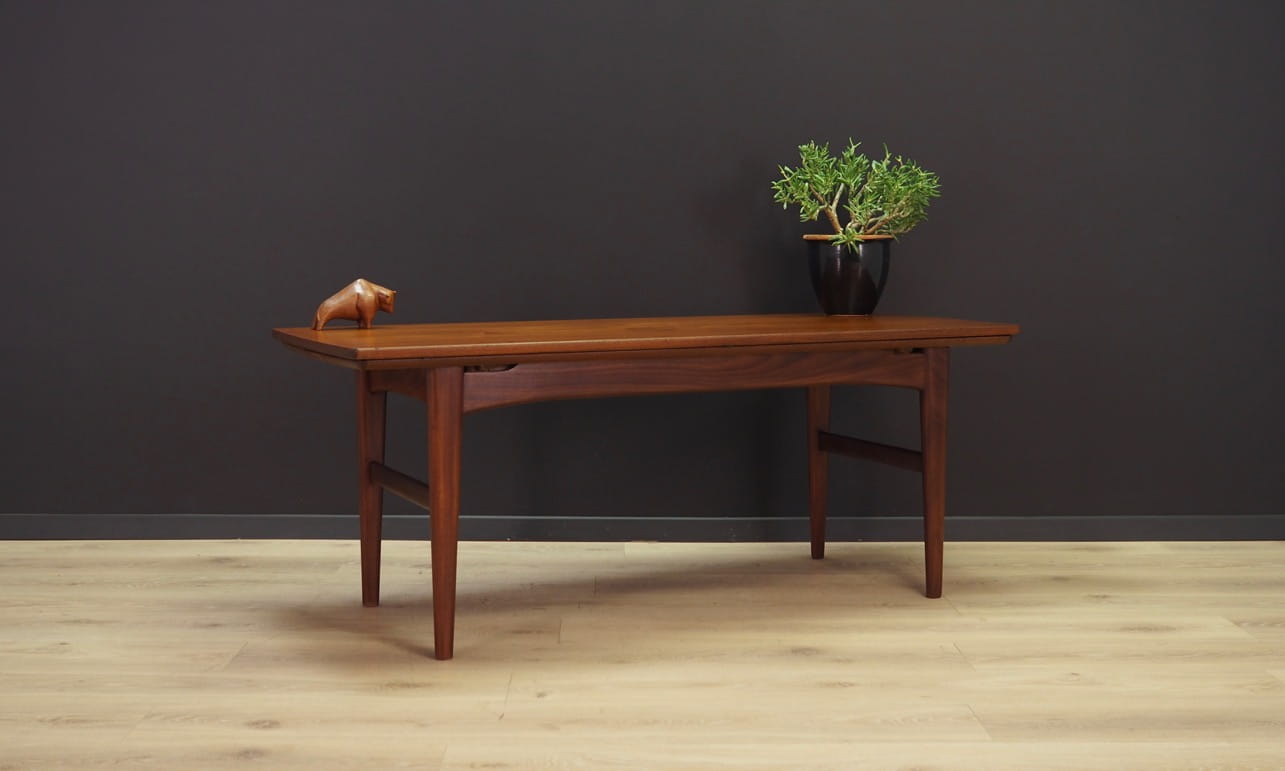 Panca vintage in teak marrone anni '70
