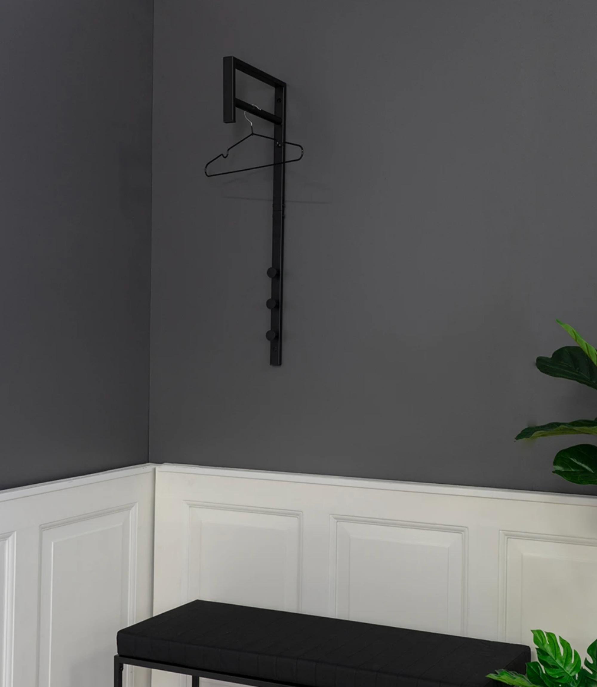Wandgarderobe Metall Schwarz