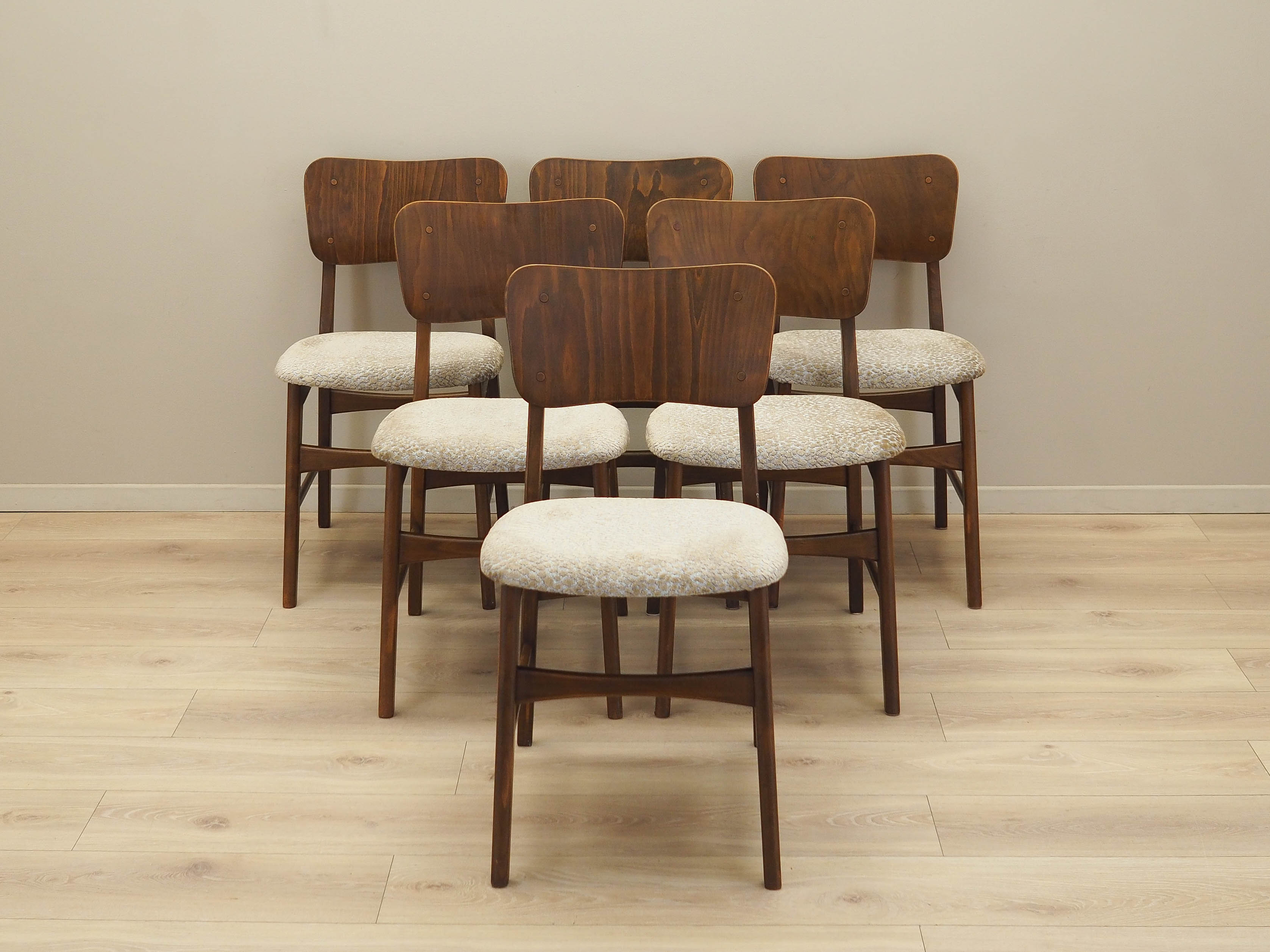 6x Chair Set Brown 1960s