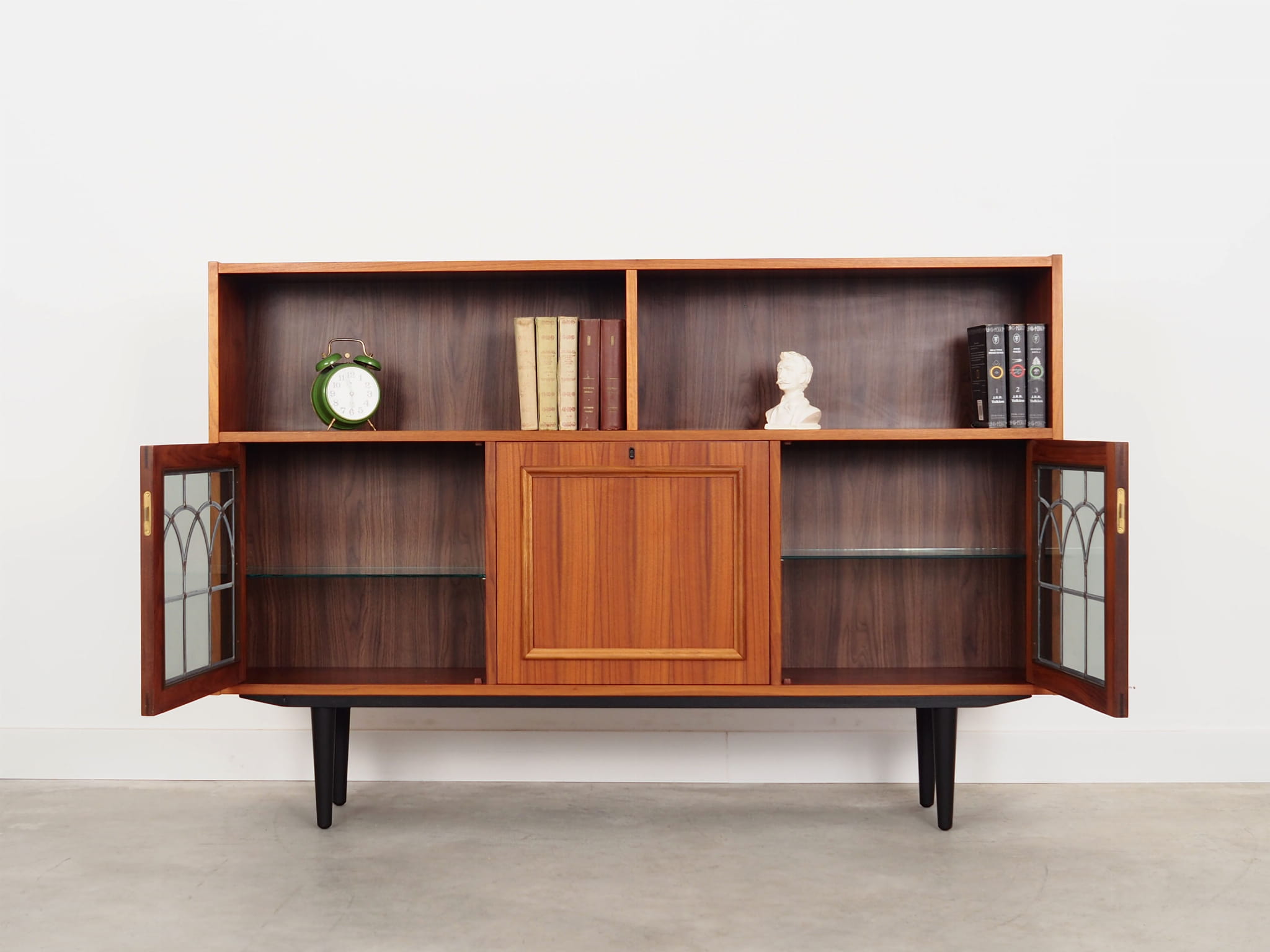 Vintage Bookshelf Wood Brown 1970s