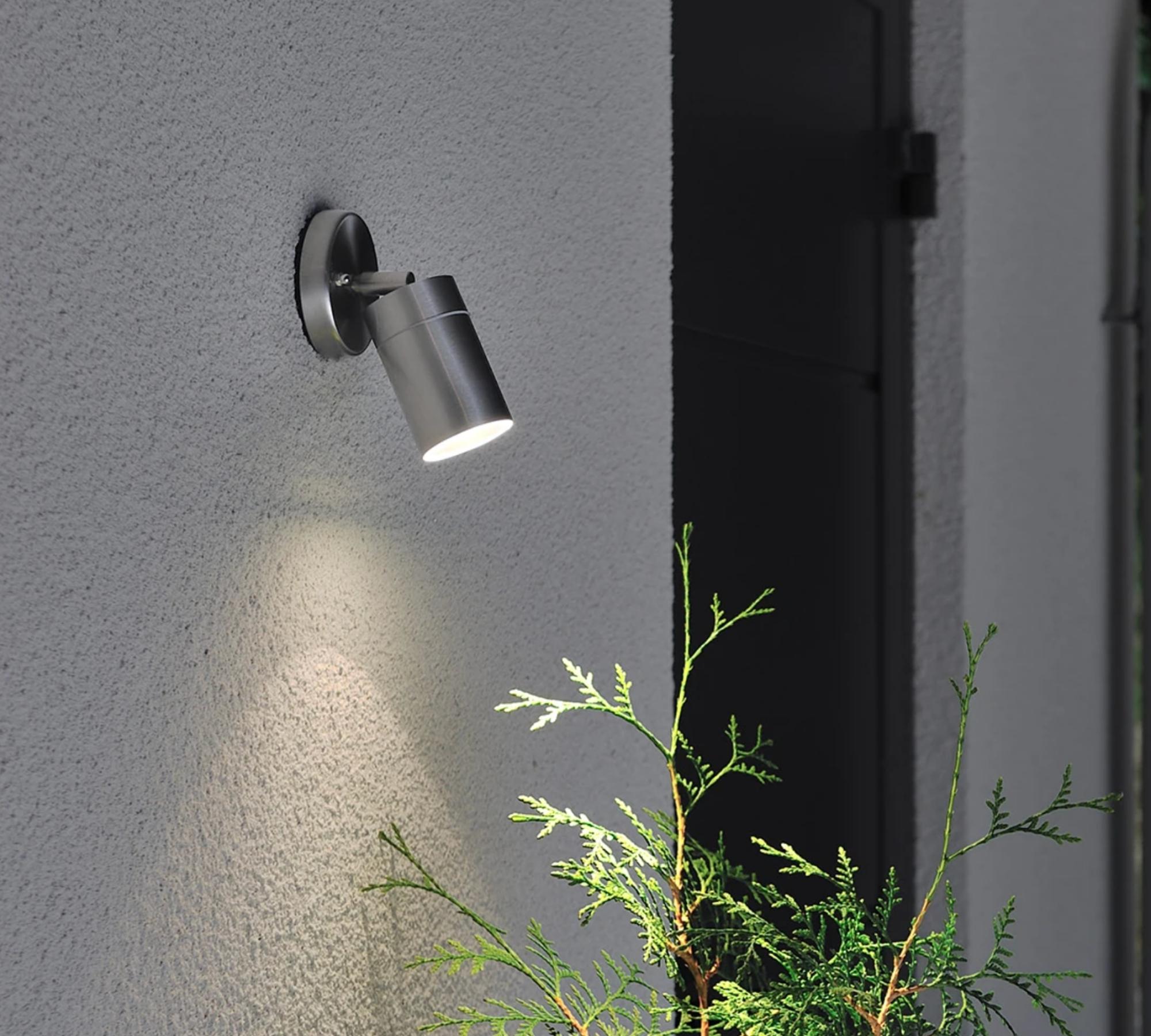 Outdoor LED Wandleuchte Schwenkbar 1-flammig Silber