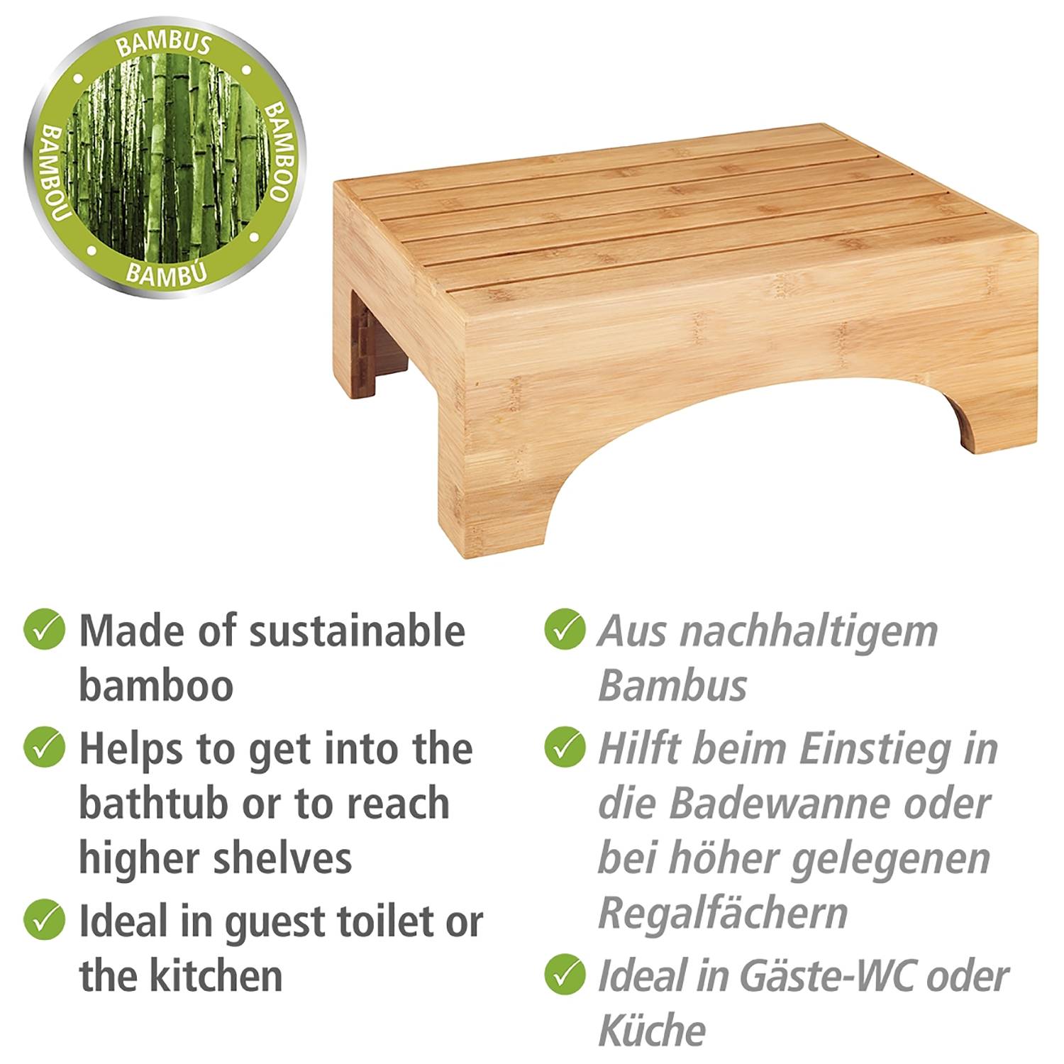 Bambusa Badschemel Bambus Braun