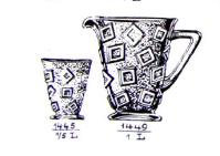 Vintage Art Deco Karaffe Pressglas 1930er Jahre