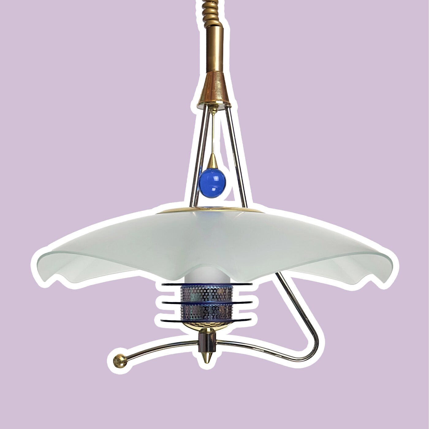 Vintage Deckenlampe Glas 1990er Jahre