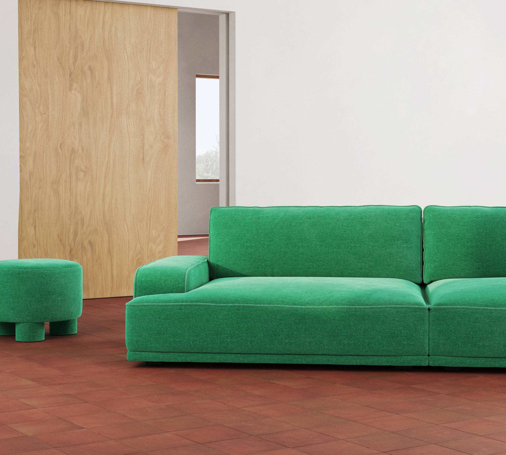 Leonora Sofa 3,5-Sitzer Moss Grass Green