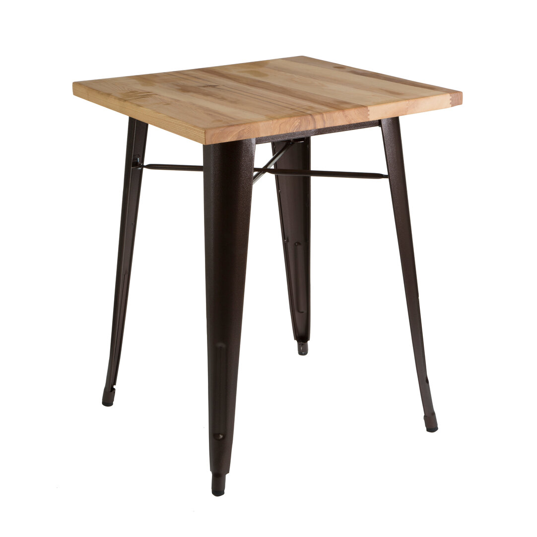 Aldgate Silbertisch in pulverbeschichtetem Metall und Holz
