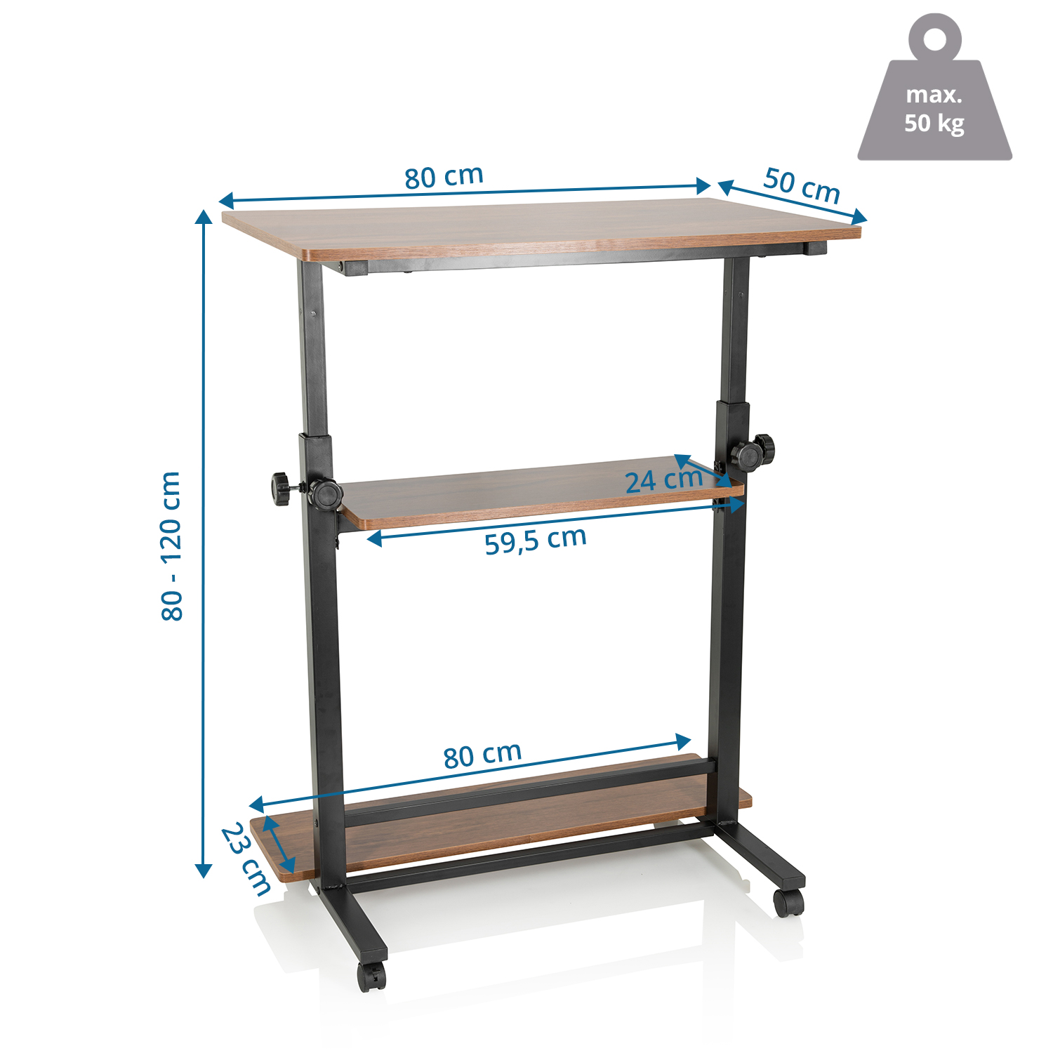 WORKSTATION II Standing desk height-adjustable Wood Black