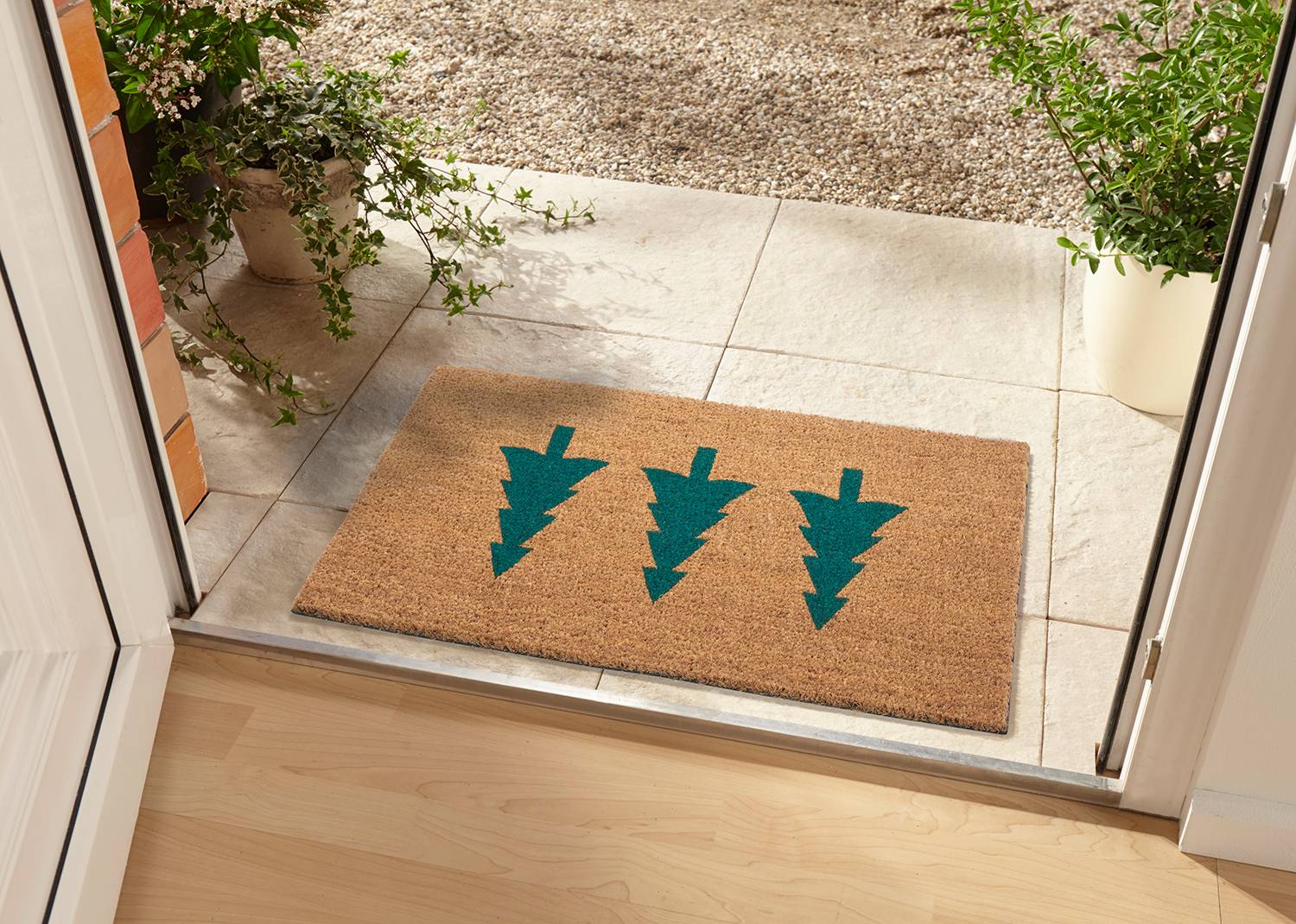 Green Pine Fußmatte Beige Grün