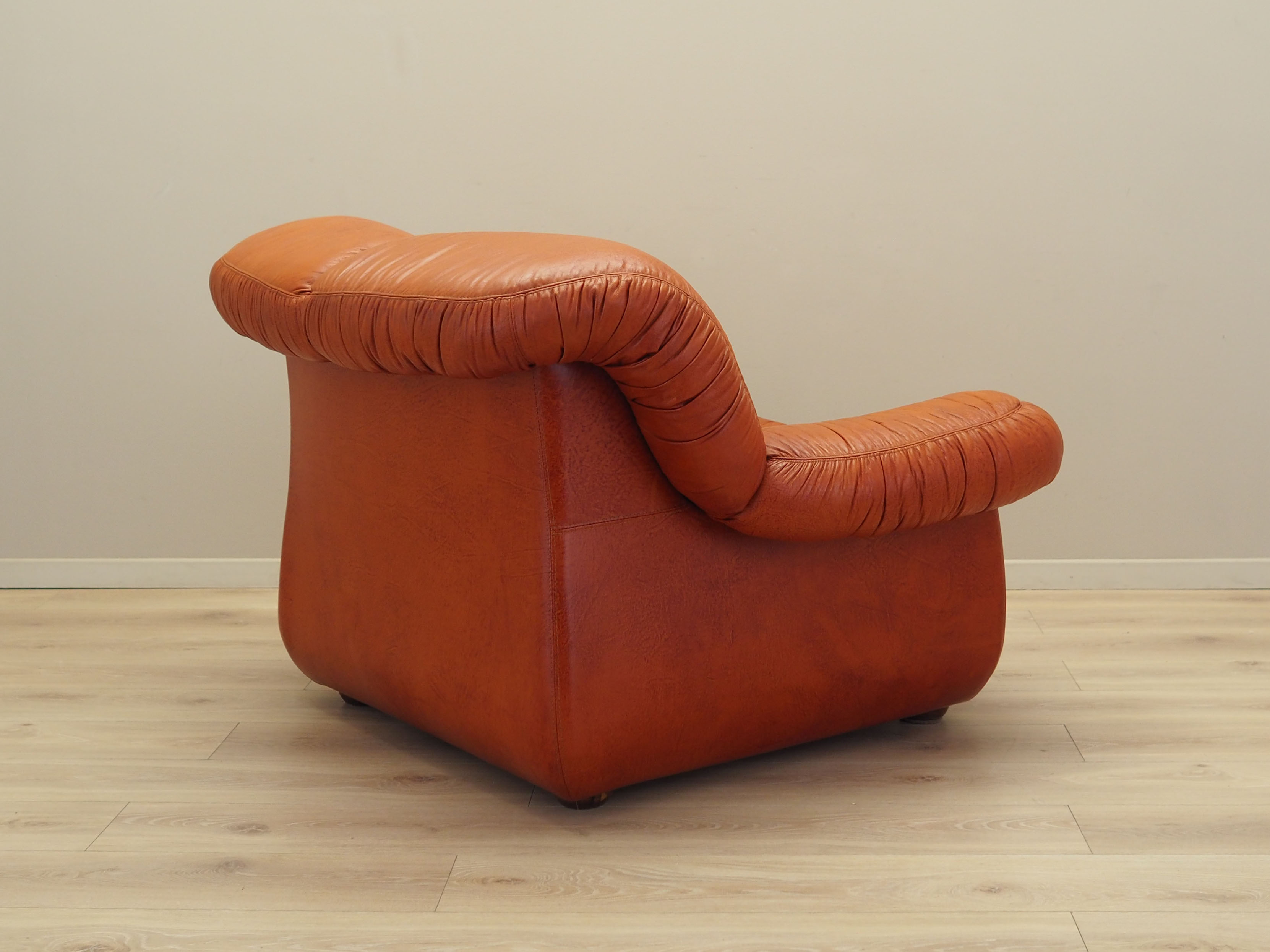 Sessel Leder Braun 1970er Jahre