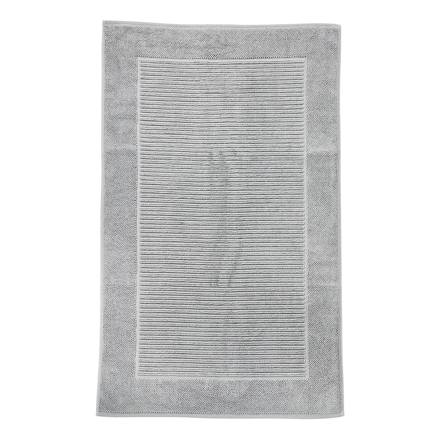 Badteppich Damian Baumwollstoff Silber 70 x 120 cm