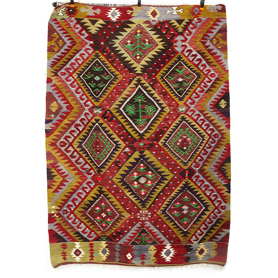 Vintage Anatolian Kilim Handgewebt Wolle 1960er Jahre