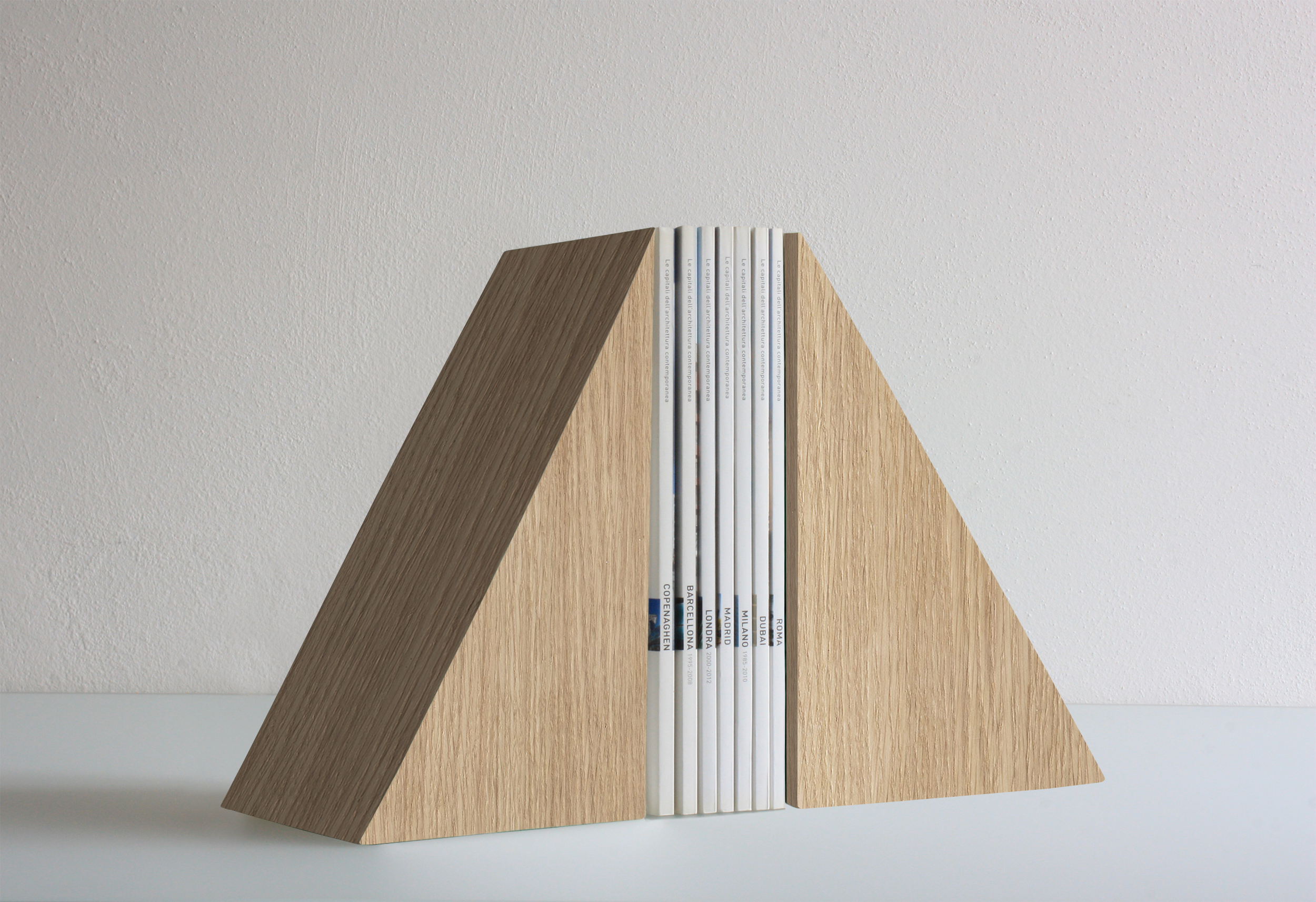 Fermalibri singolo rovere marrone