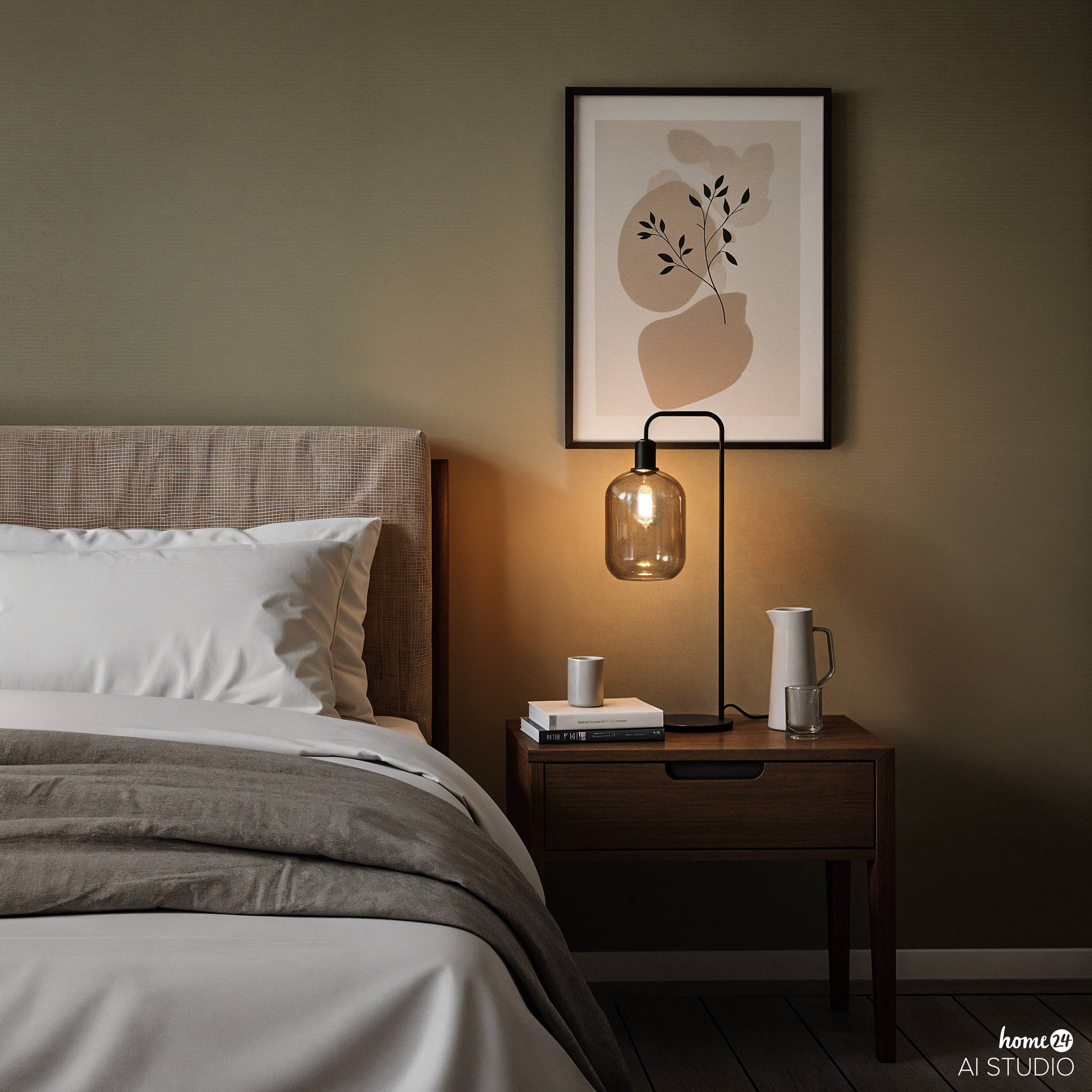 Home Type B Table Lamp Smoked Glass Iron Grey