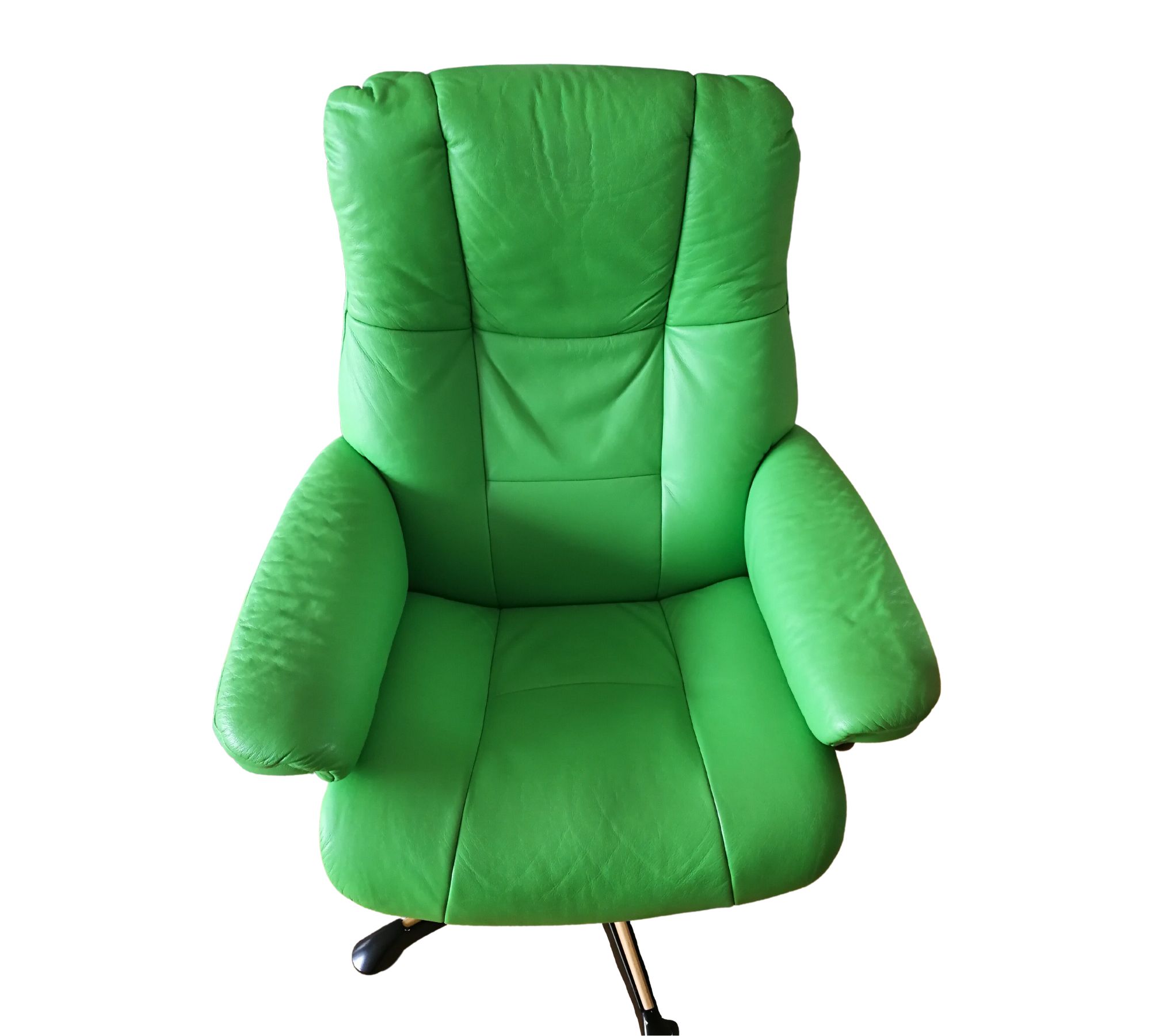 Sessel Leder Holz Grün