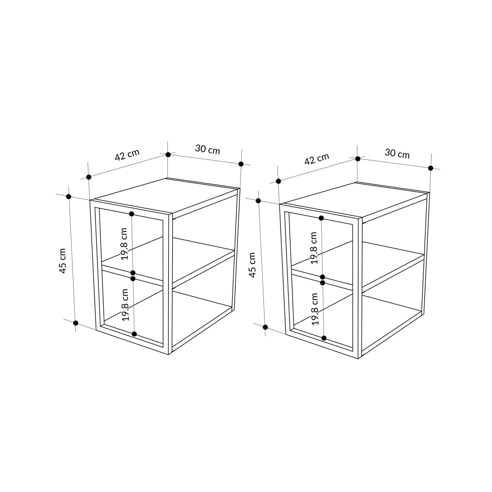 Echo Beistelltisch Set Holz Sapphire Eiche