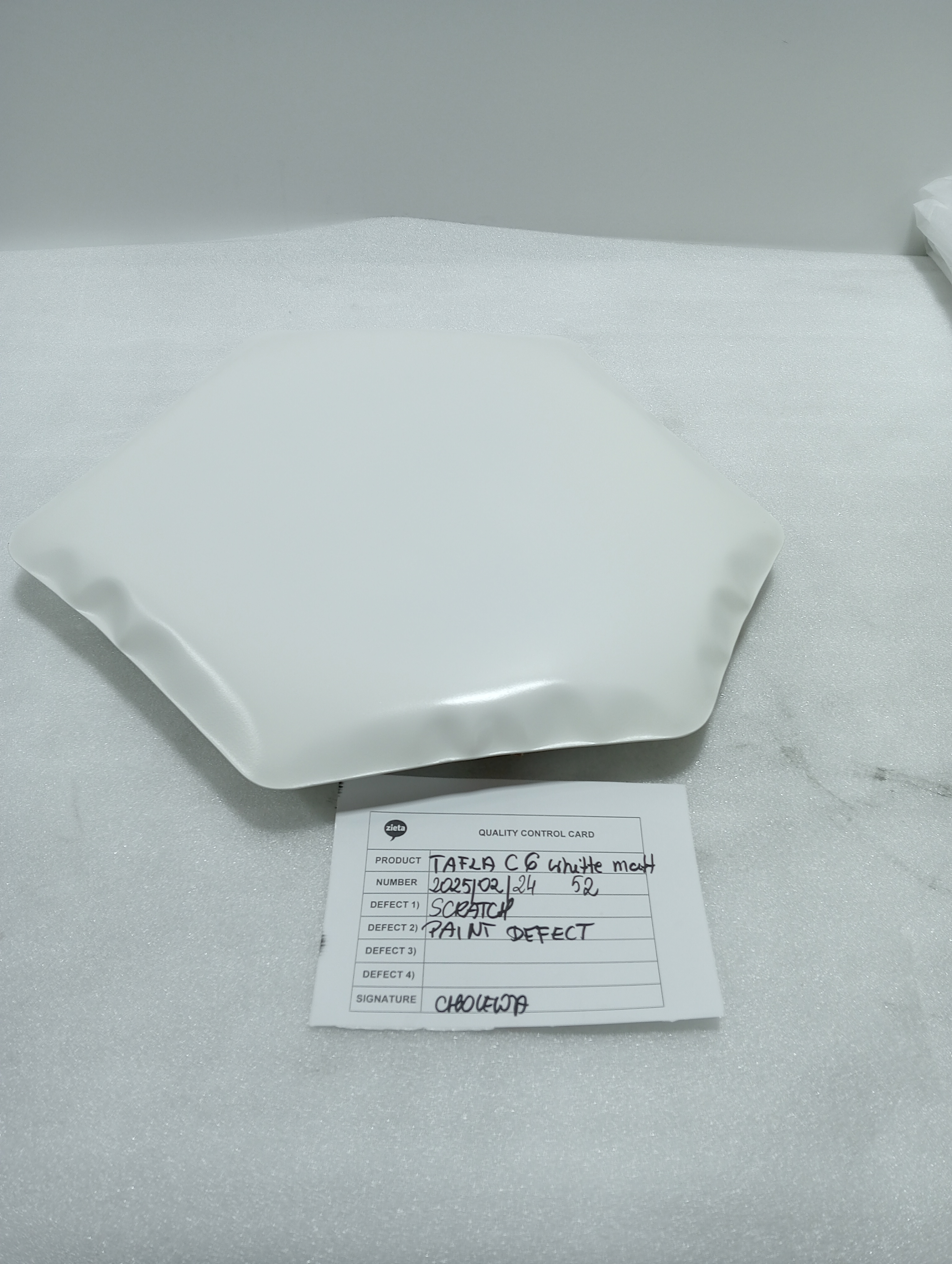 Table Mirror C6 Stainless Steel Candy White Matt