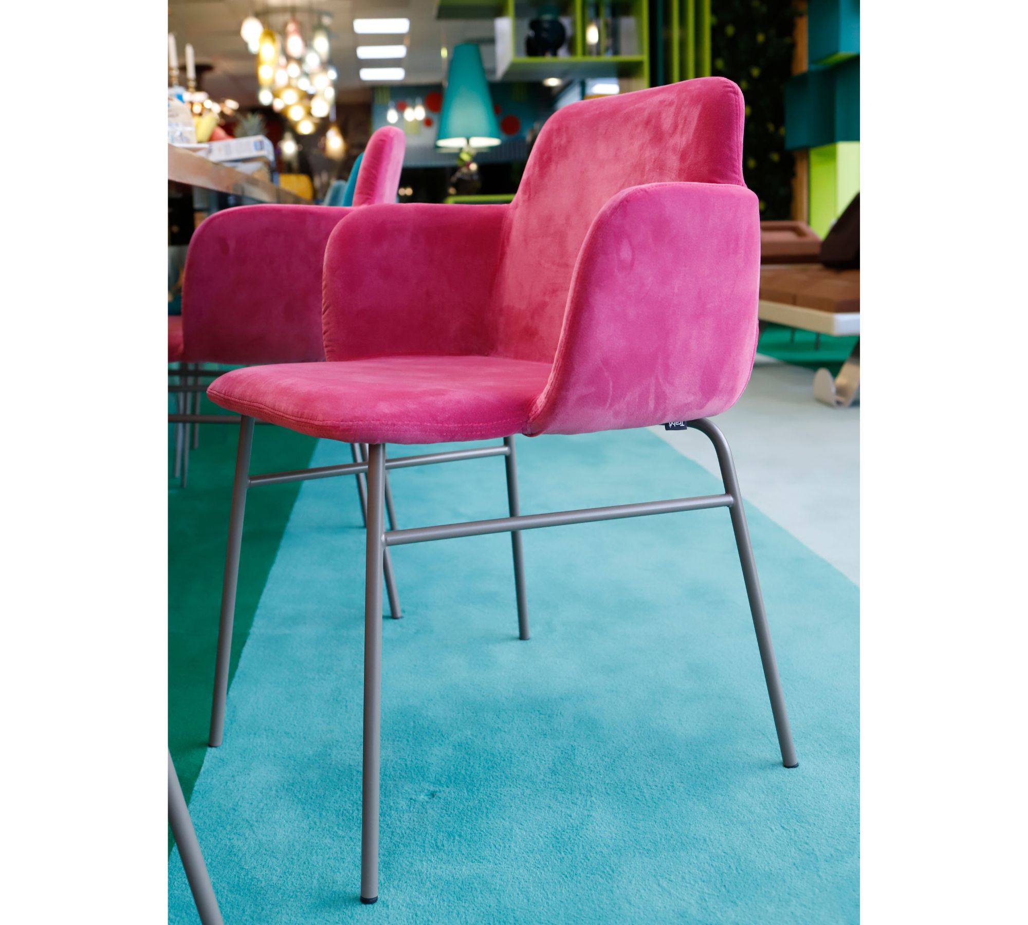 Bardot Armlehnstuhl Samt Metall Pink